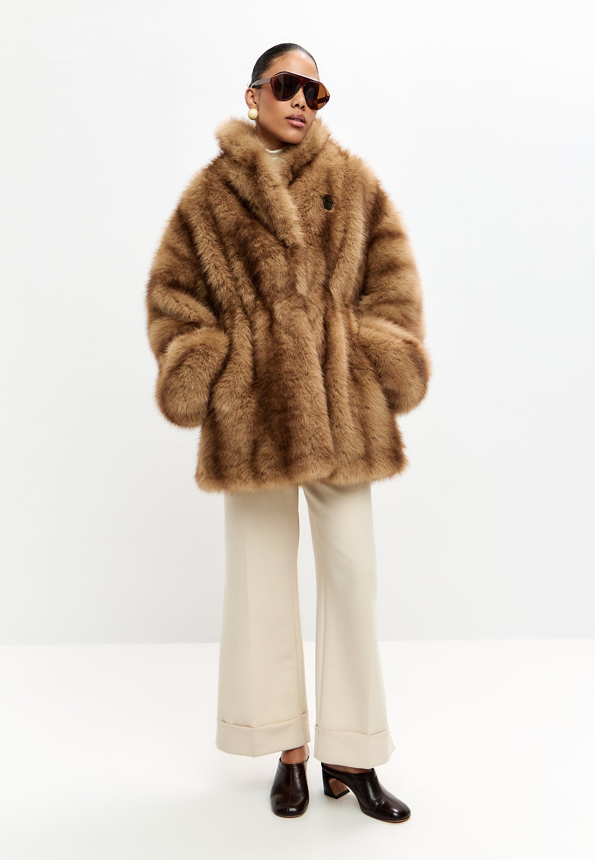 Faux Fur Coat Dorada