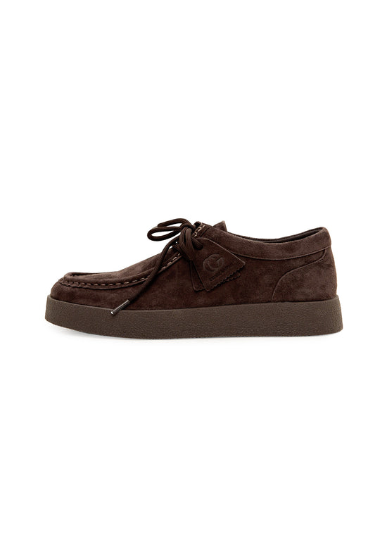 Mocasines con plataforma y cordones en color topo – Marrón oscuro