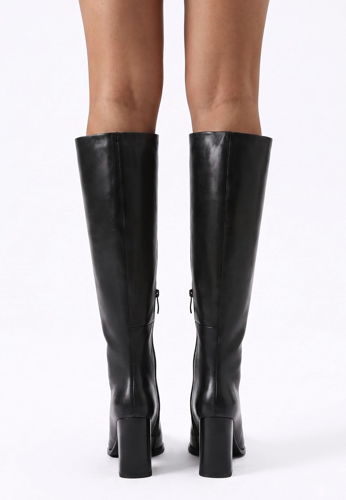 Chunky Block Heel Boots - Black