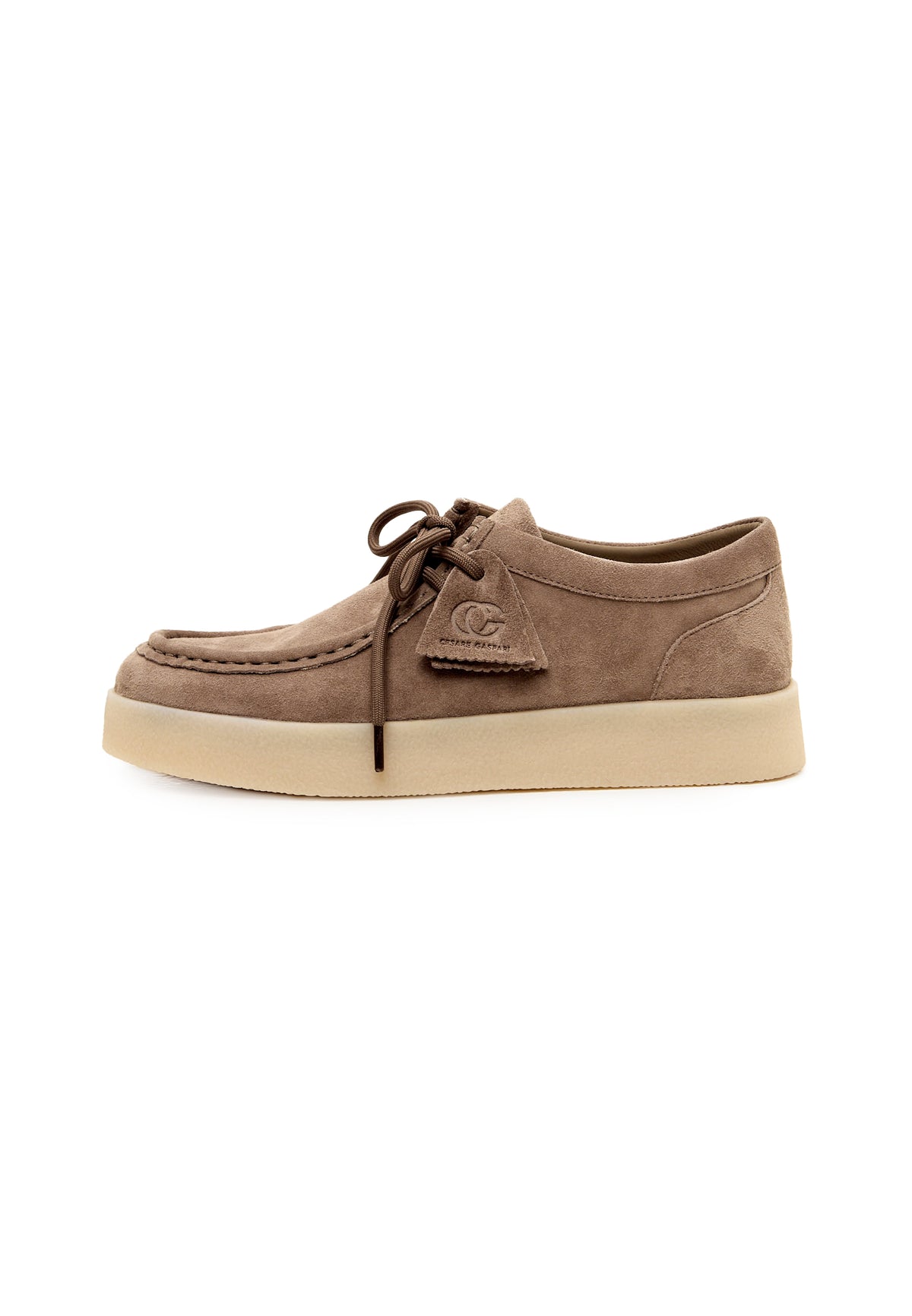 Mocasines con plataforma y cordones – Beige