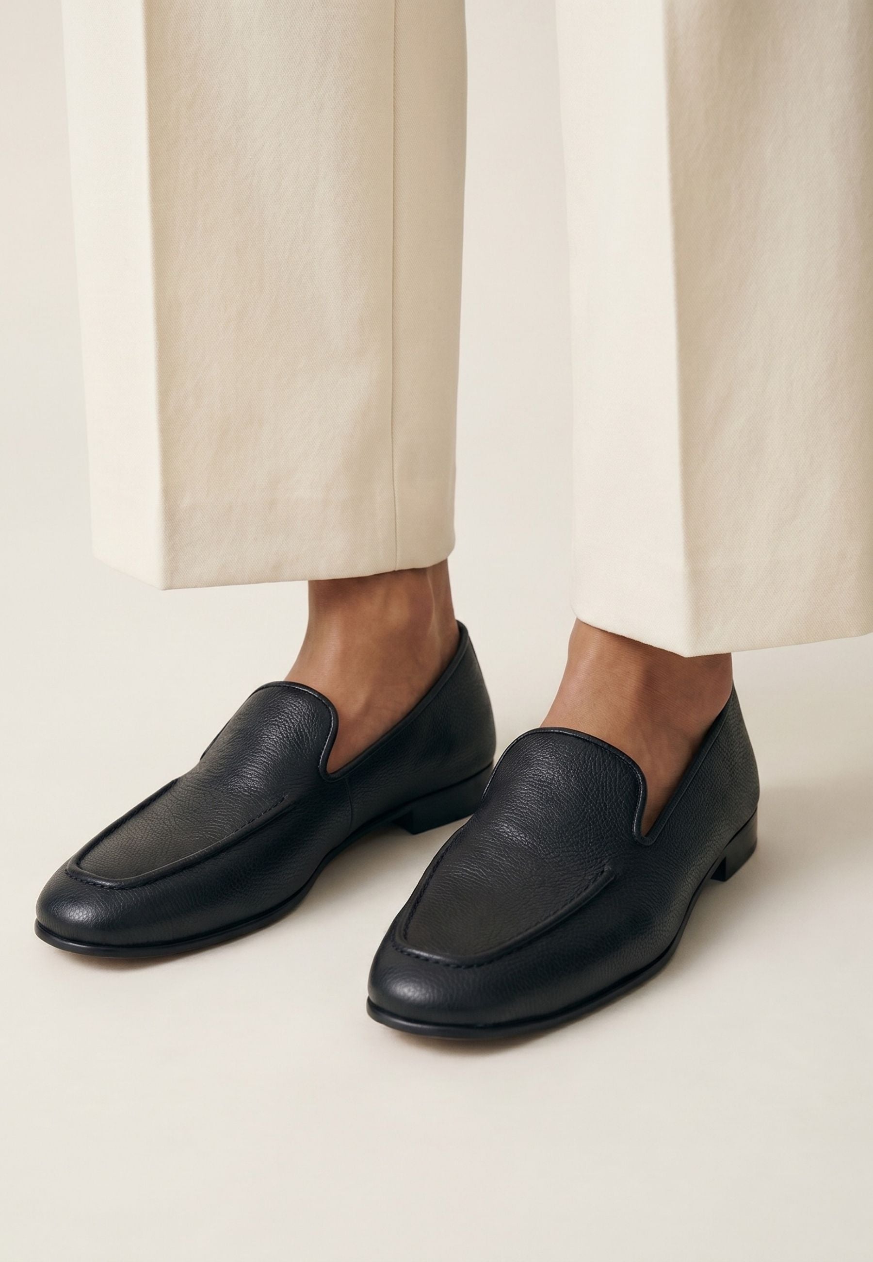 Lidia slip-ins i läder – Svart