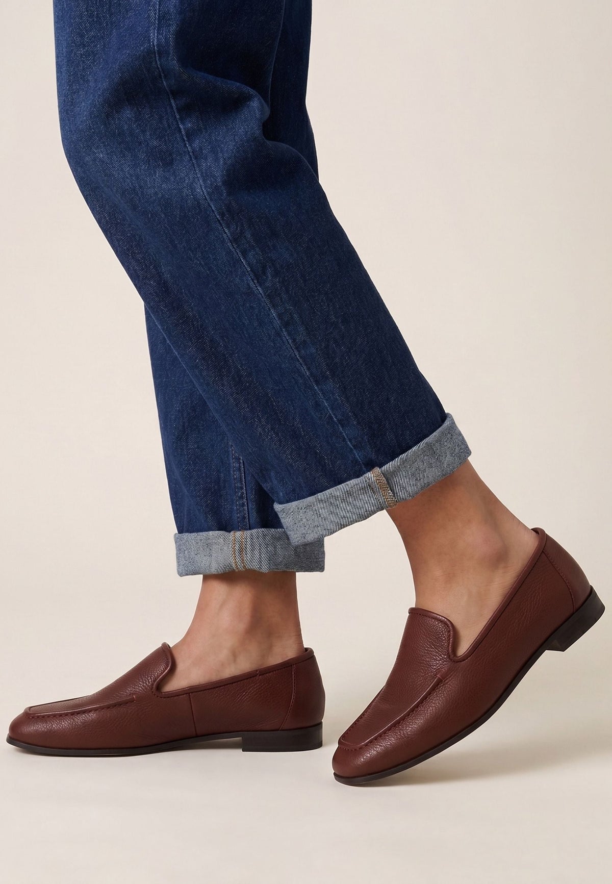Slip-Ons en cuir de luxe - Bordeaux