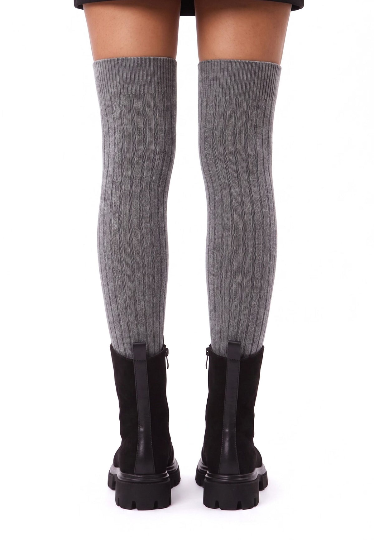 Chunky Zip Ankle Boots – Black