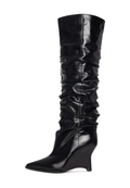 Leather Slouch Boots