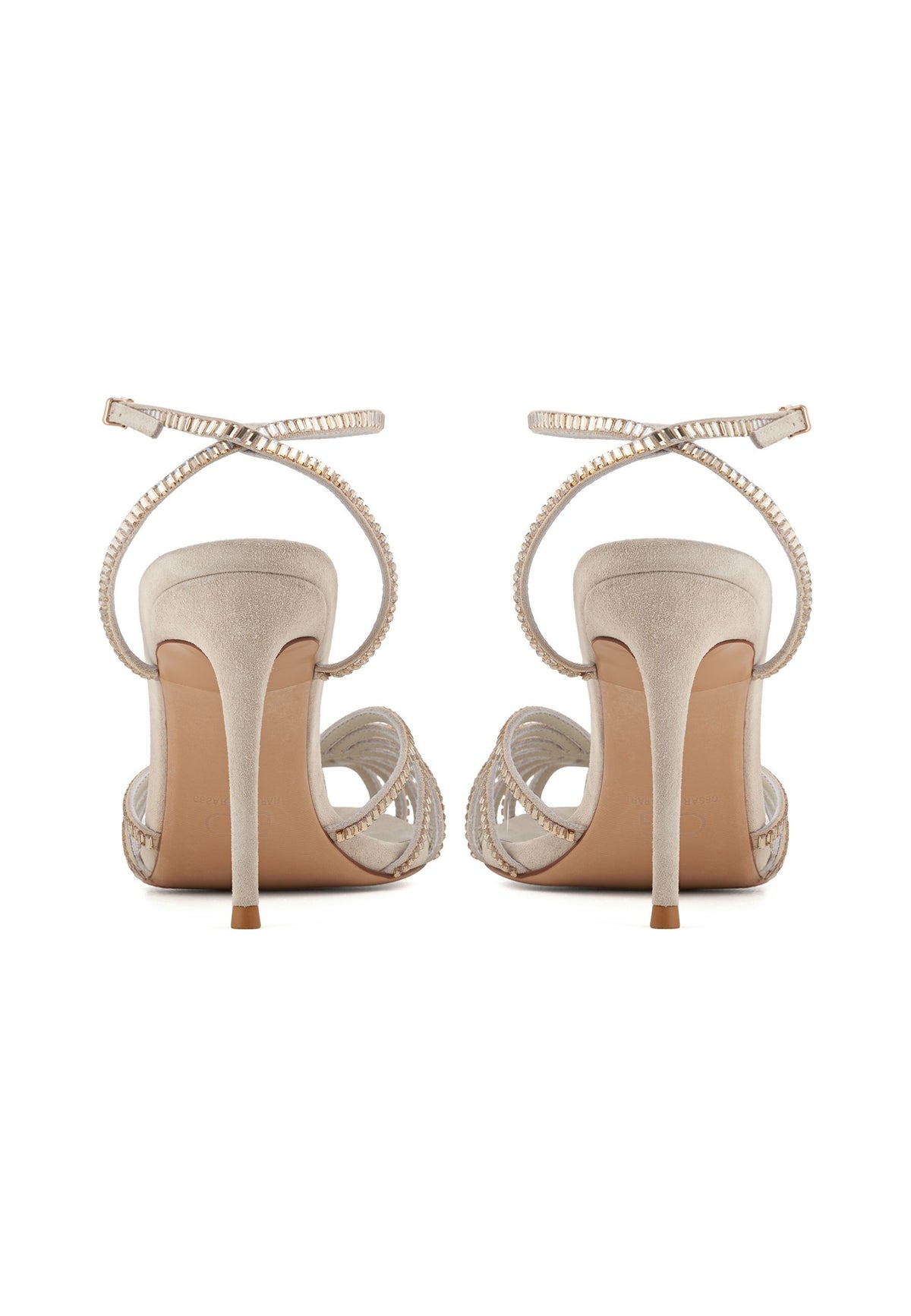 Crystal Grace Stiletto Sandals – Silver