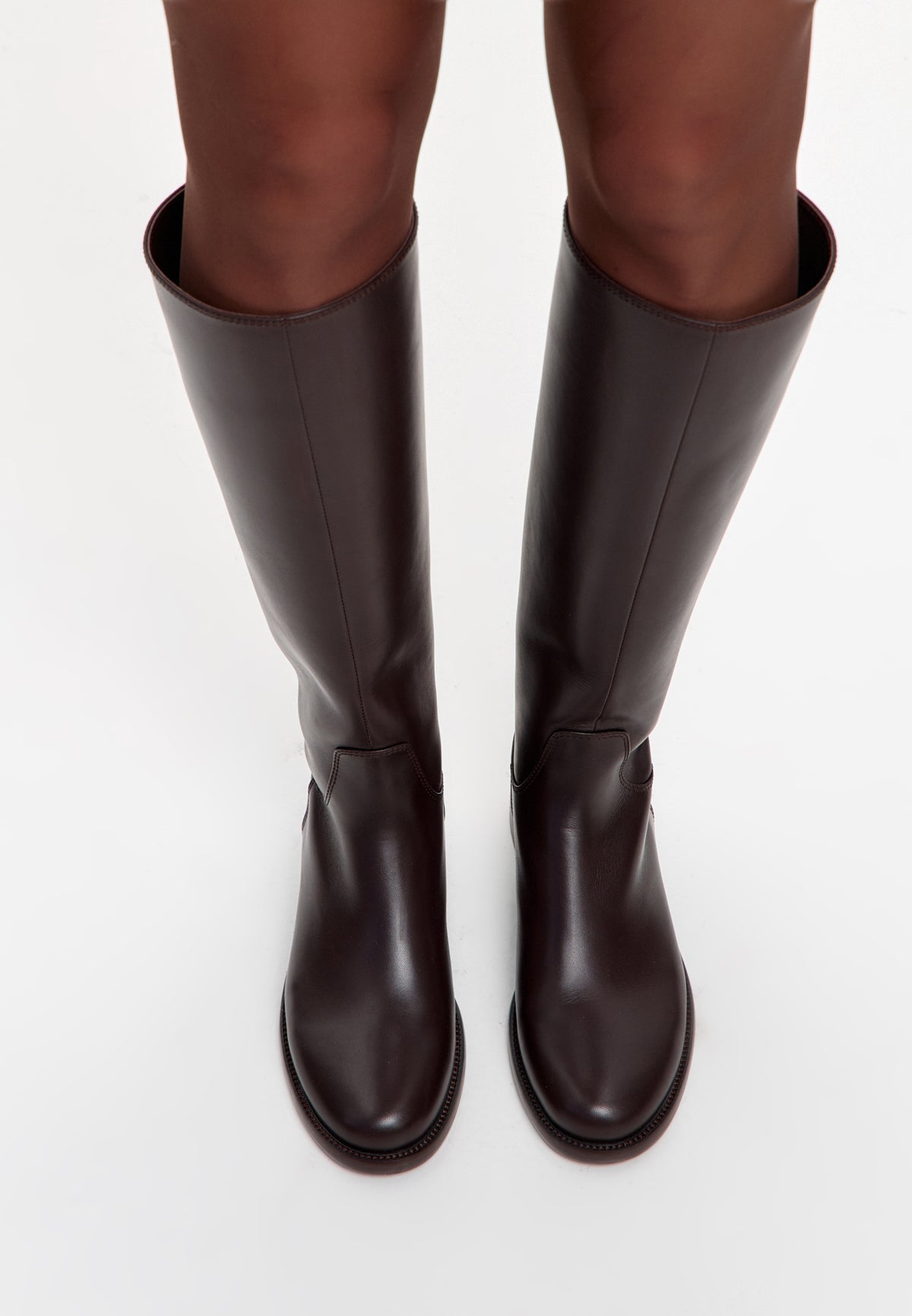 Kniehohe Reitstiefel aus Leder – Schwarz