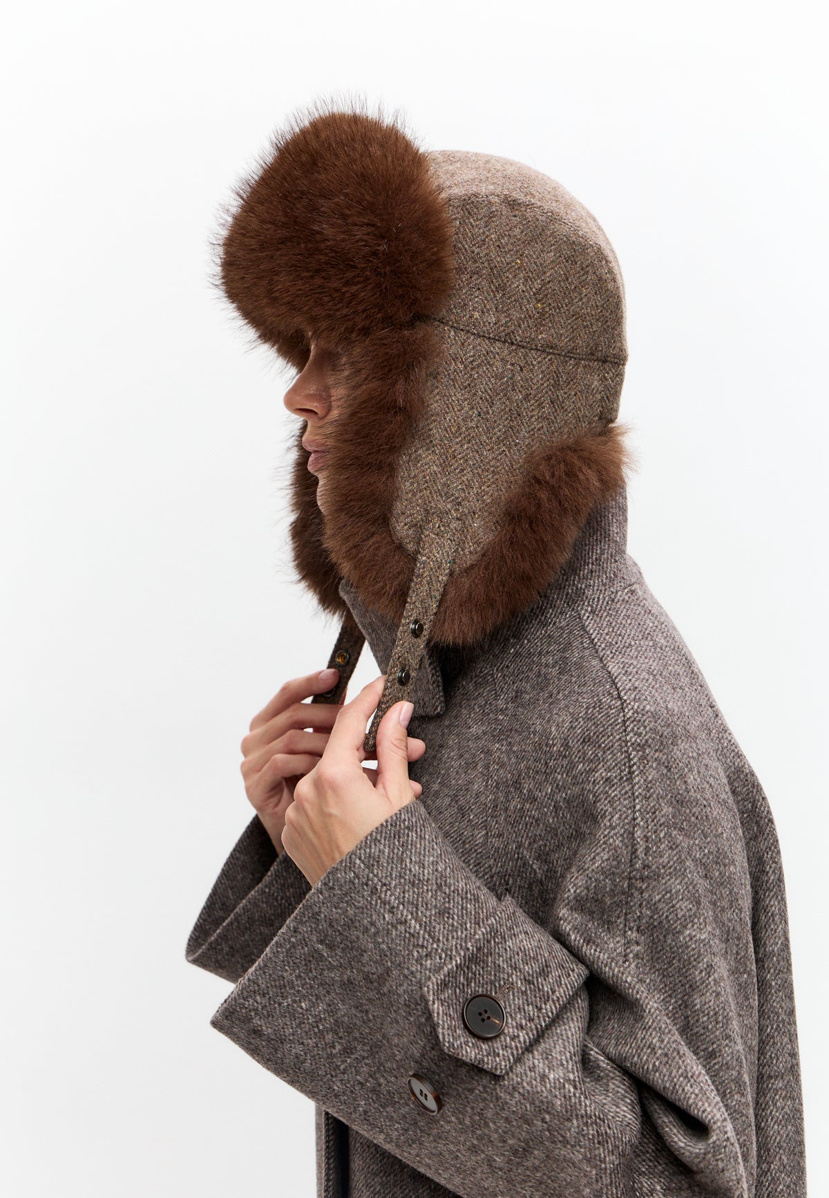 Wool Trapper Hat - Light Brown