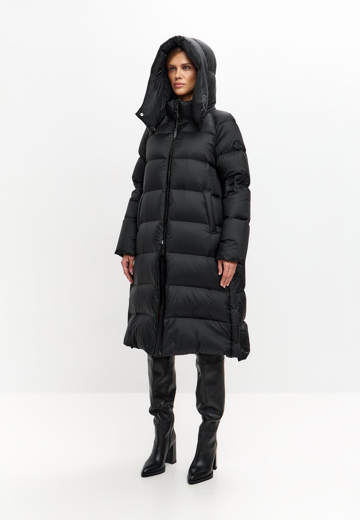 Long Oversized Hooded Down Puffer Coat