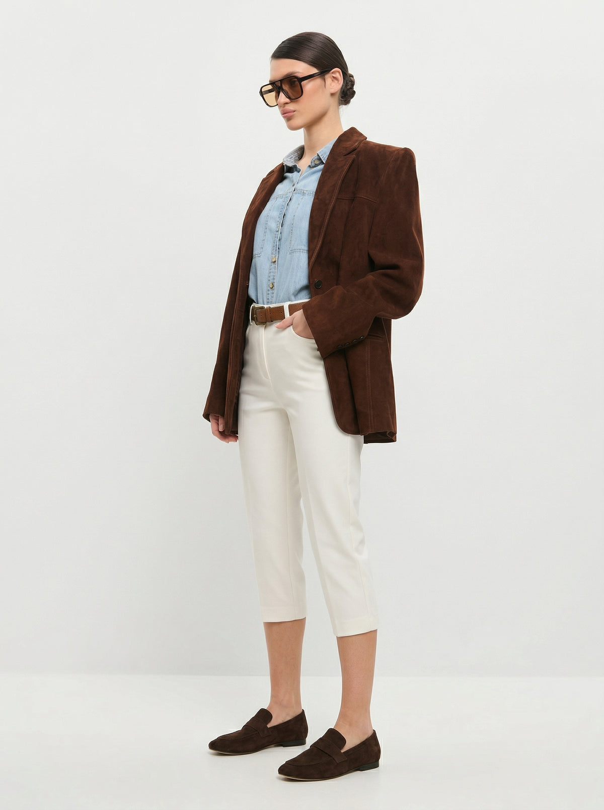 Suede Penny Loafers - Brown