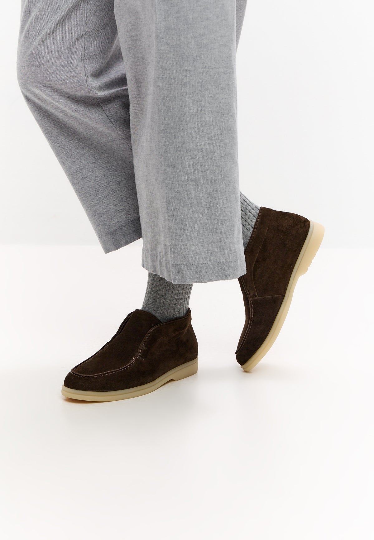Wool Step High Loafer aus Wolle – Dunkelbraun