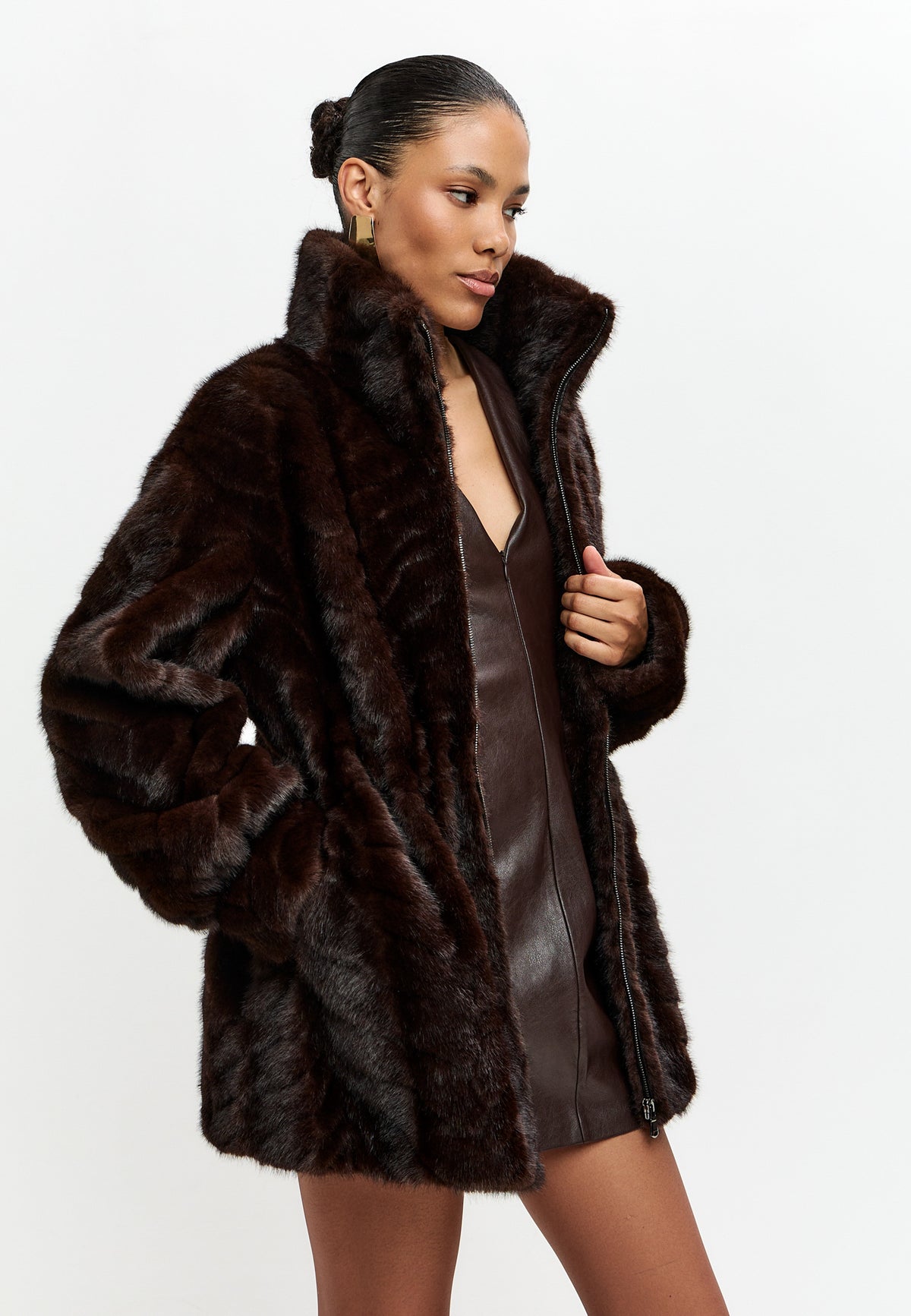 Zip Faux Fur Jacket