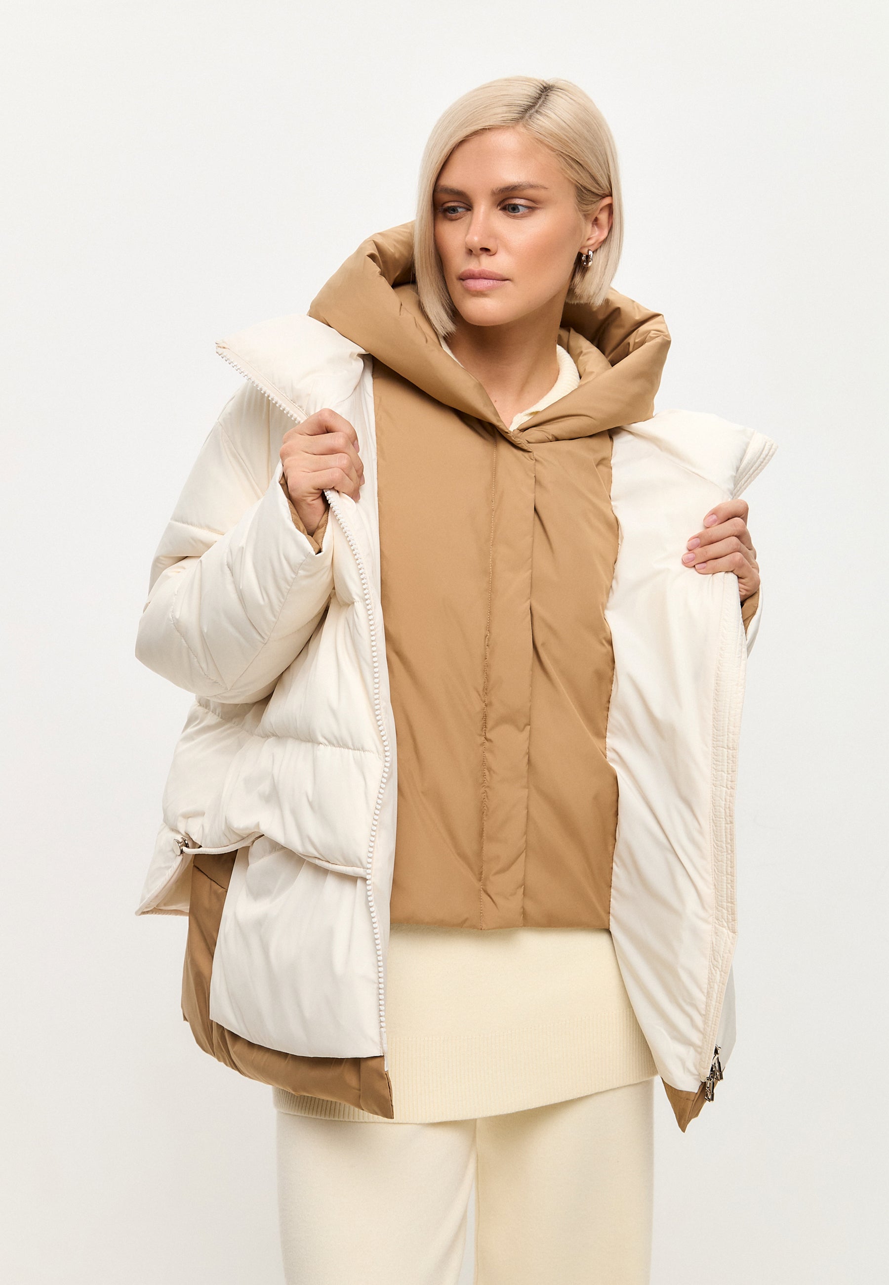 Hooded Puffer Jacket - White