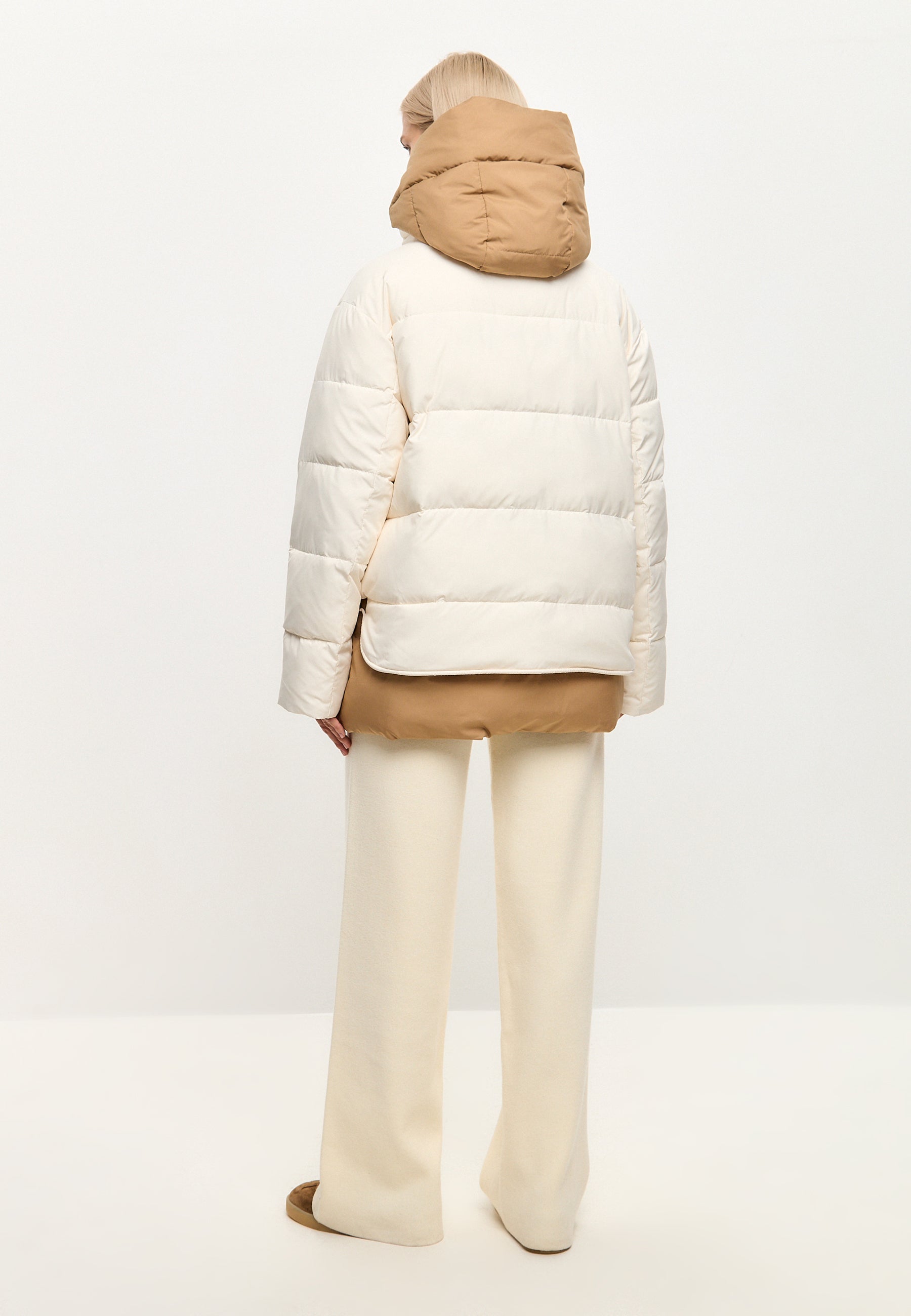 Hooded Puffer Jacket - White