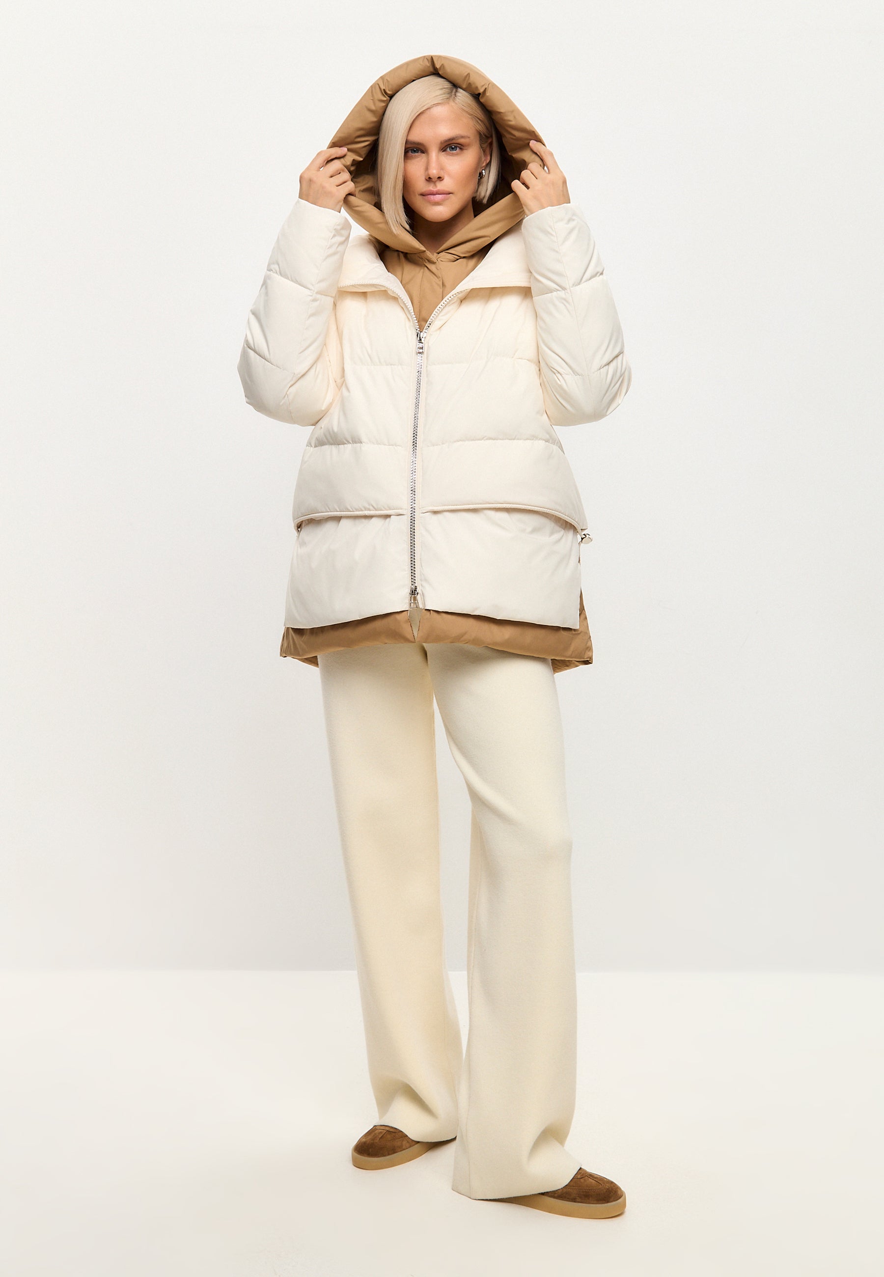 Hooded Puffer Jacket - White