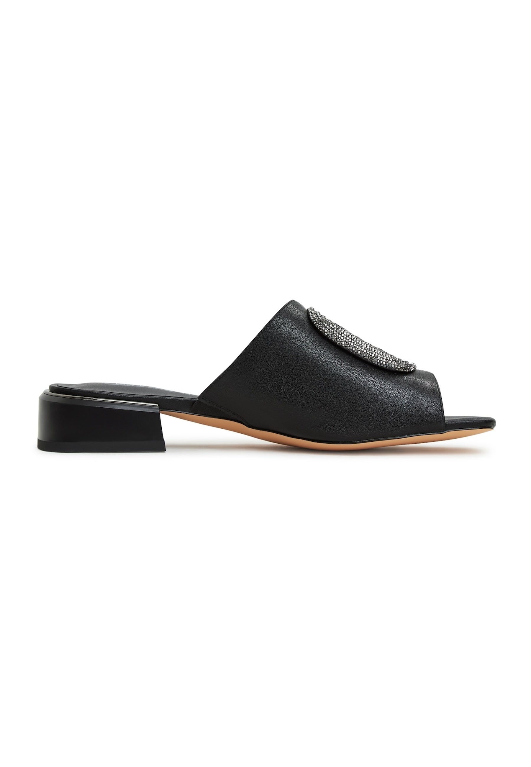 Block Heeled Slippers Beatriz -Black