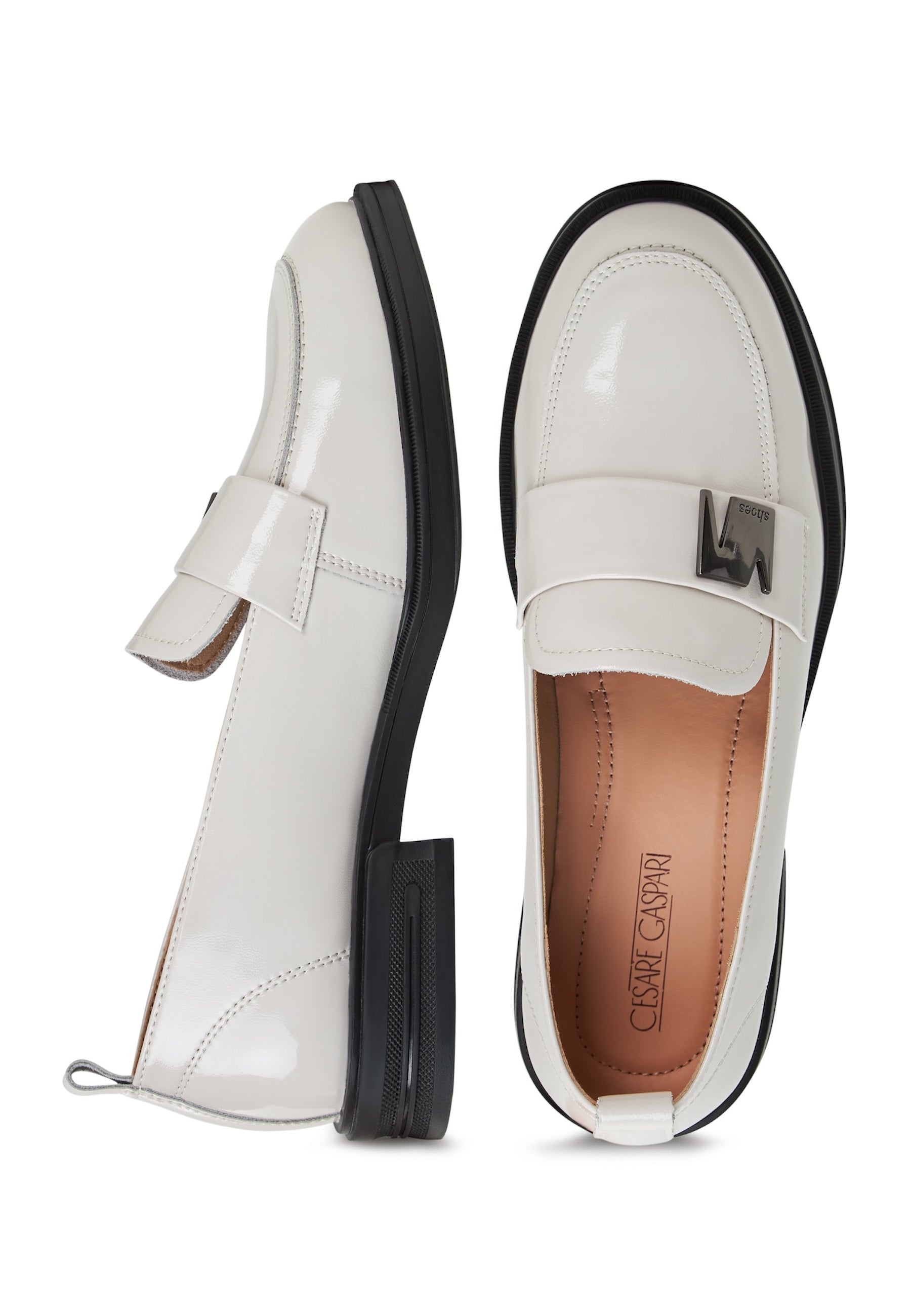 Block Heels Loafers - White