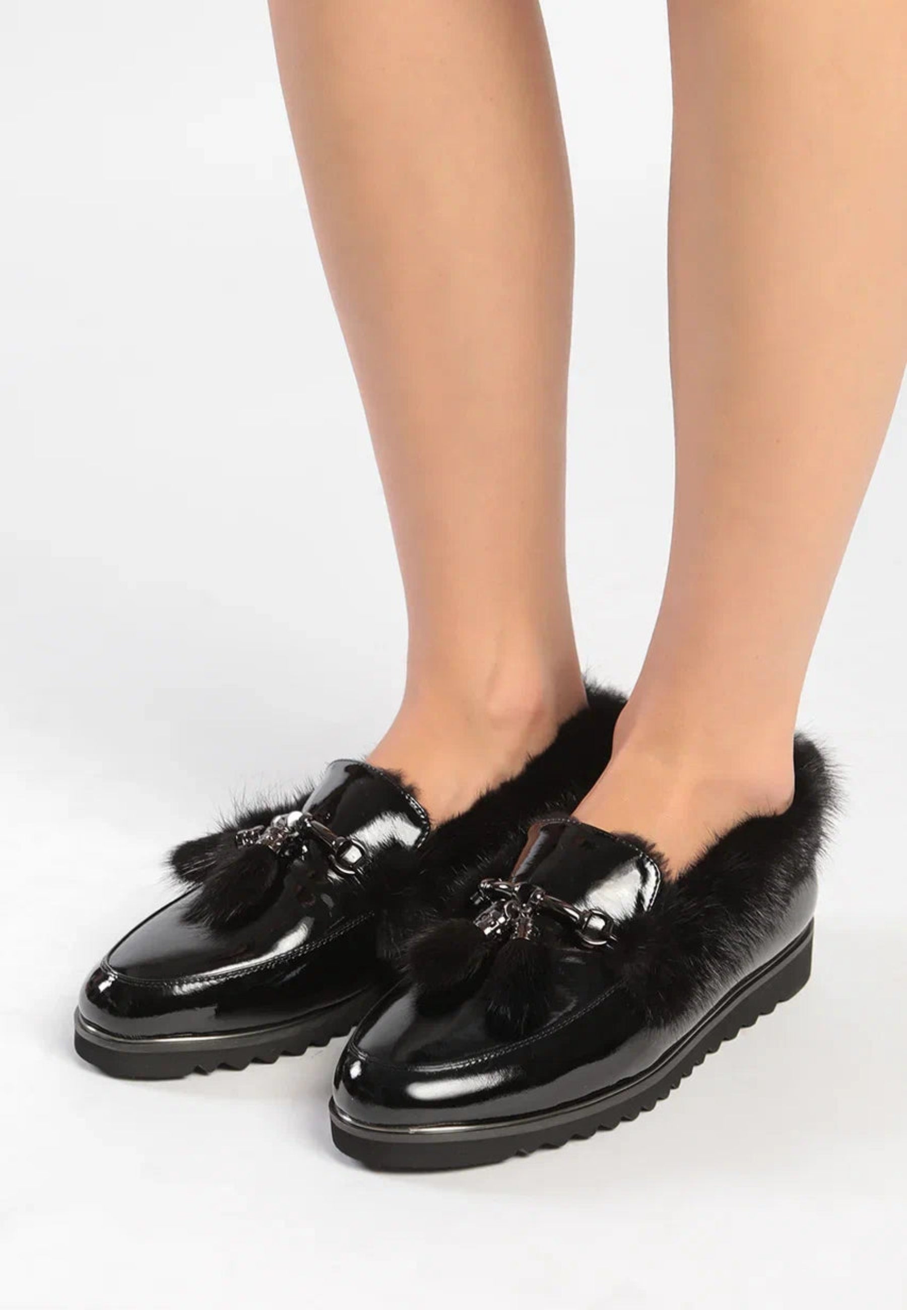 Faux Fur Trim Loafers