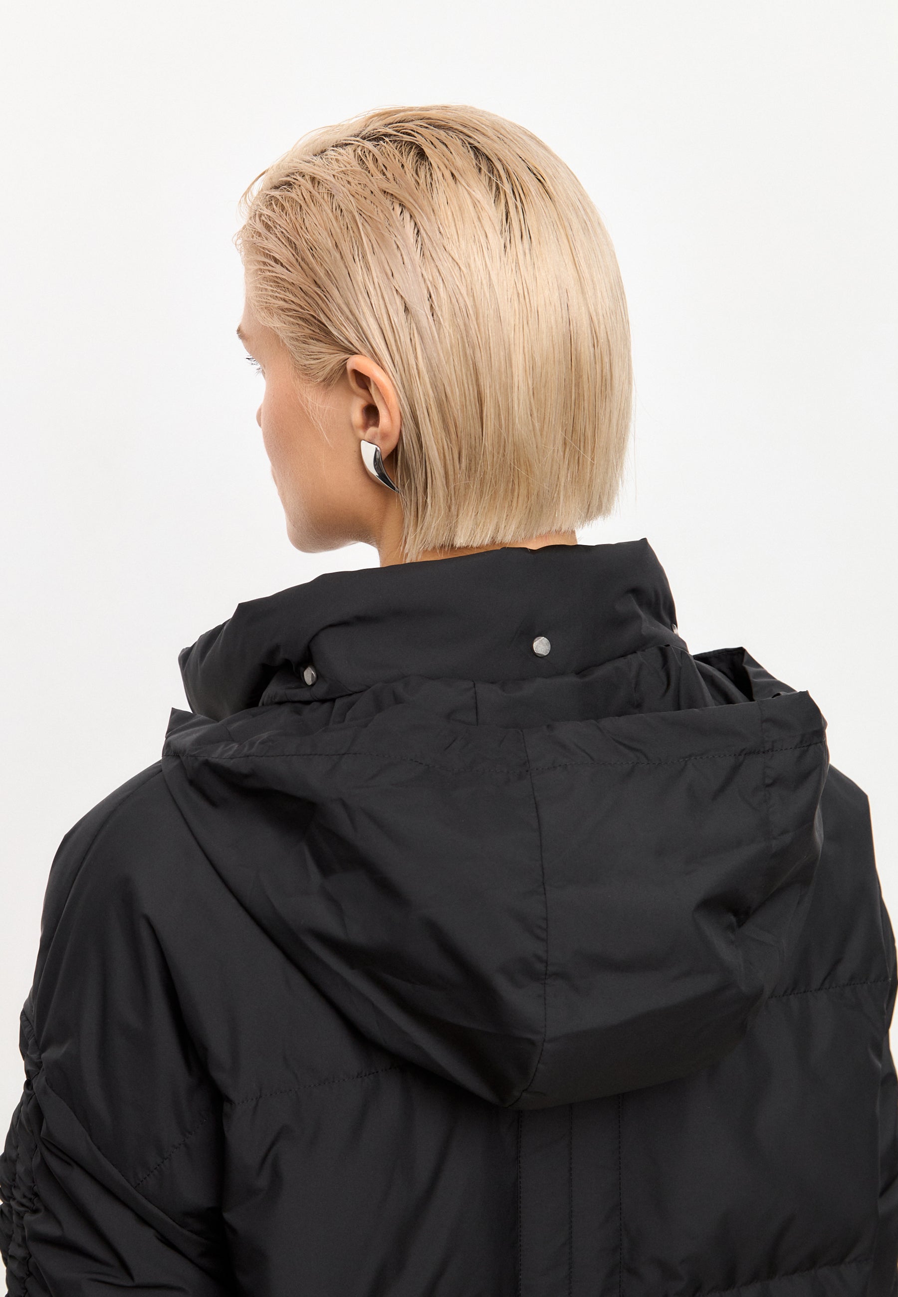 Oversized Quilted Puffer Jacket - Black