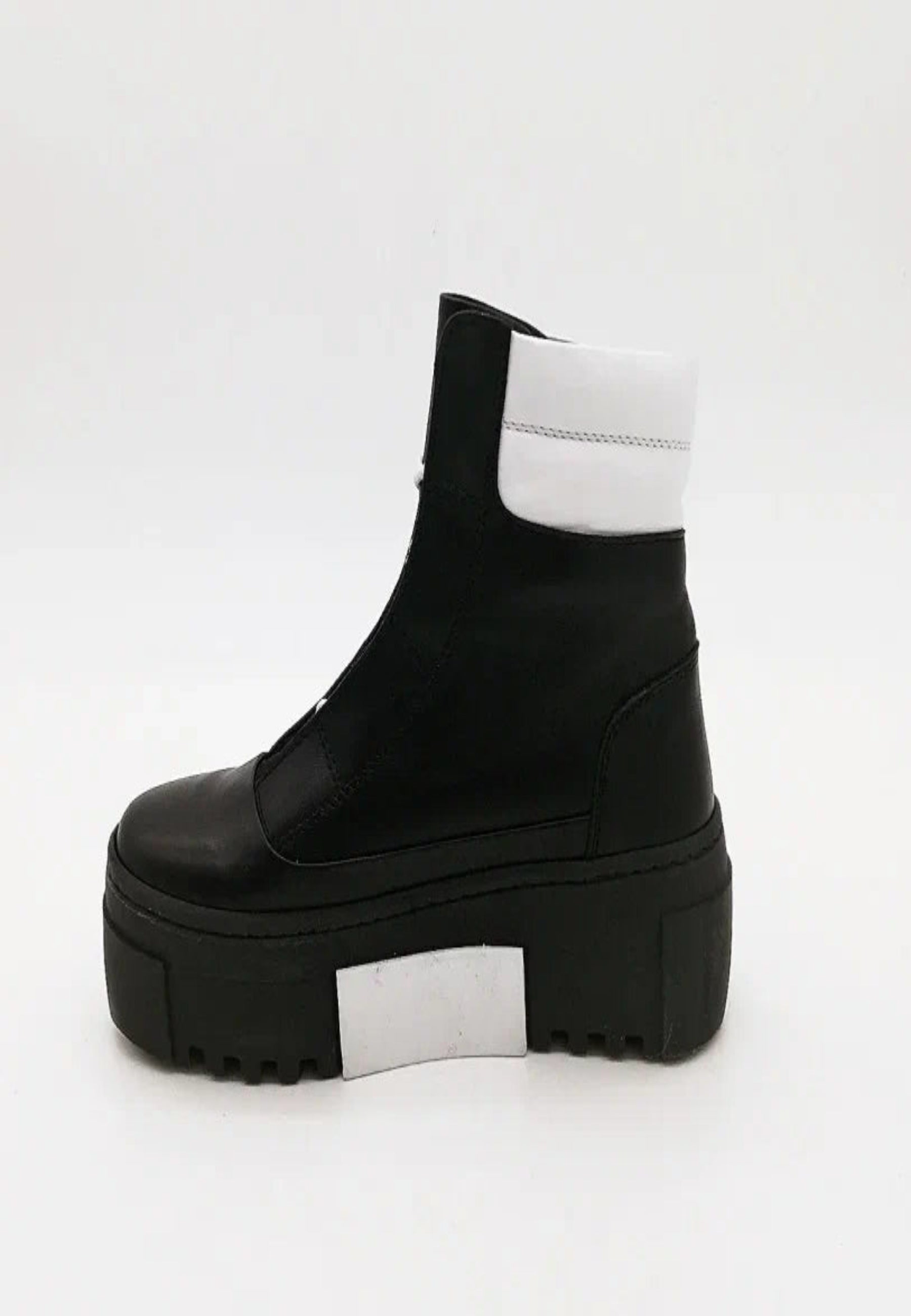 Two-Tone Platform Ankle Boots