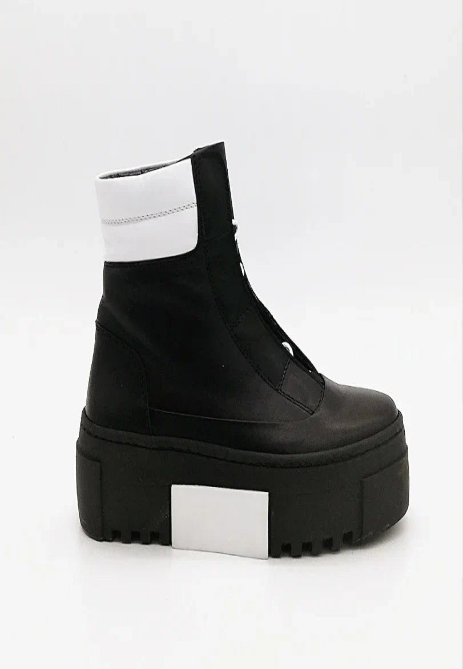 Two-Tone Platform Ankle Boots