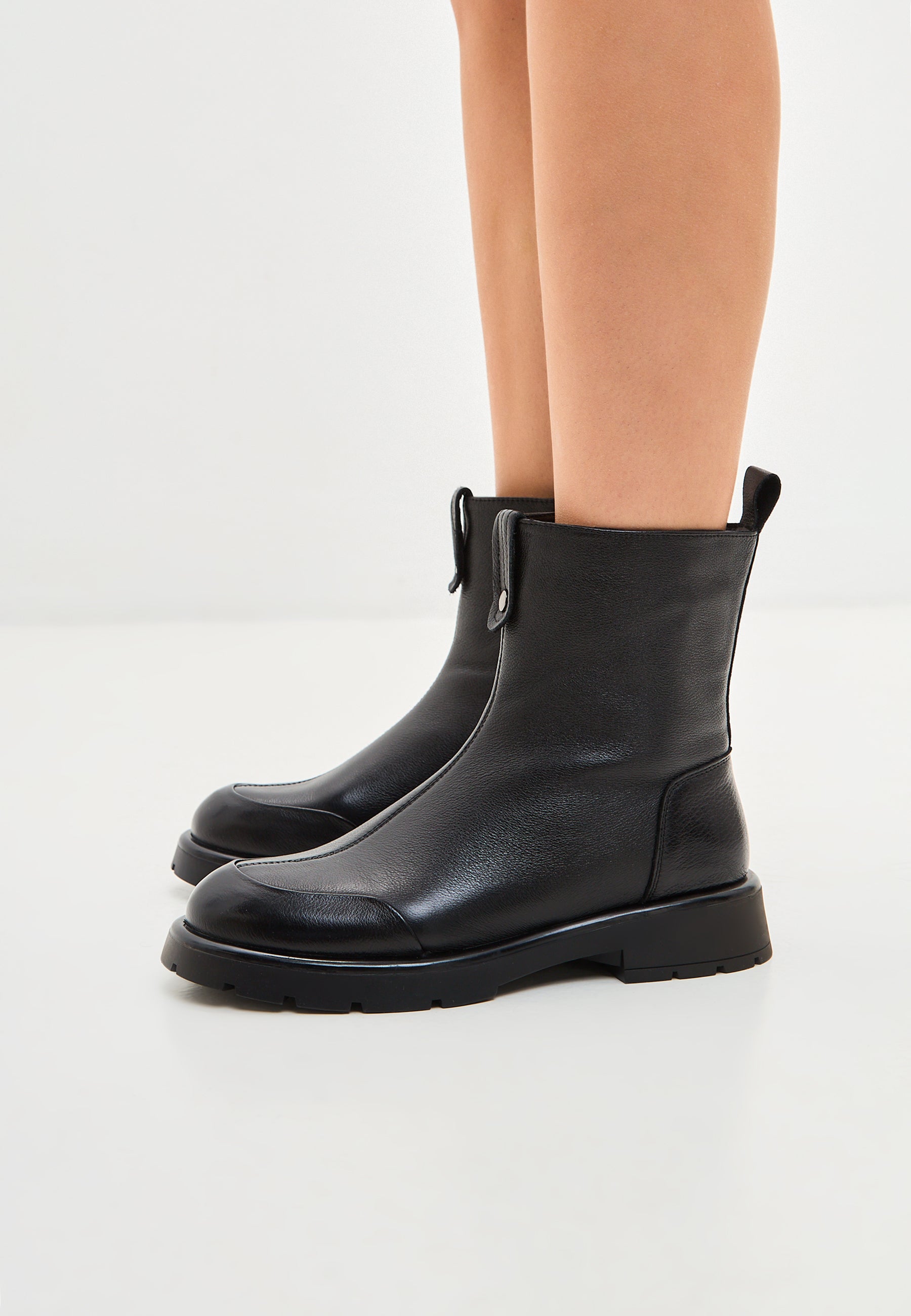 Chunky Ankle Boots Wolle Penelope - Schwarz