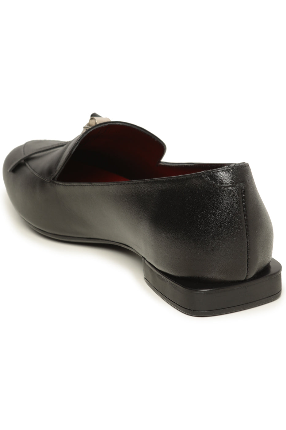 Metal Accent Loafers - Black