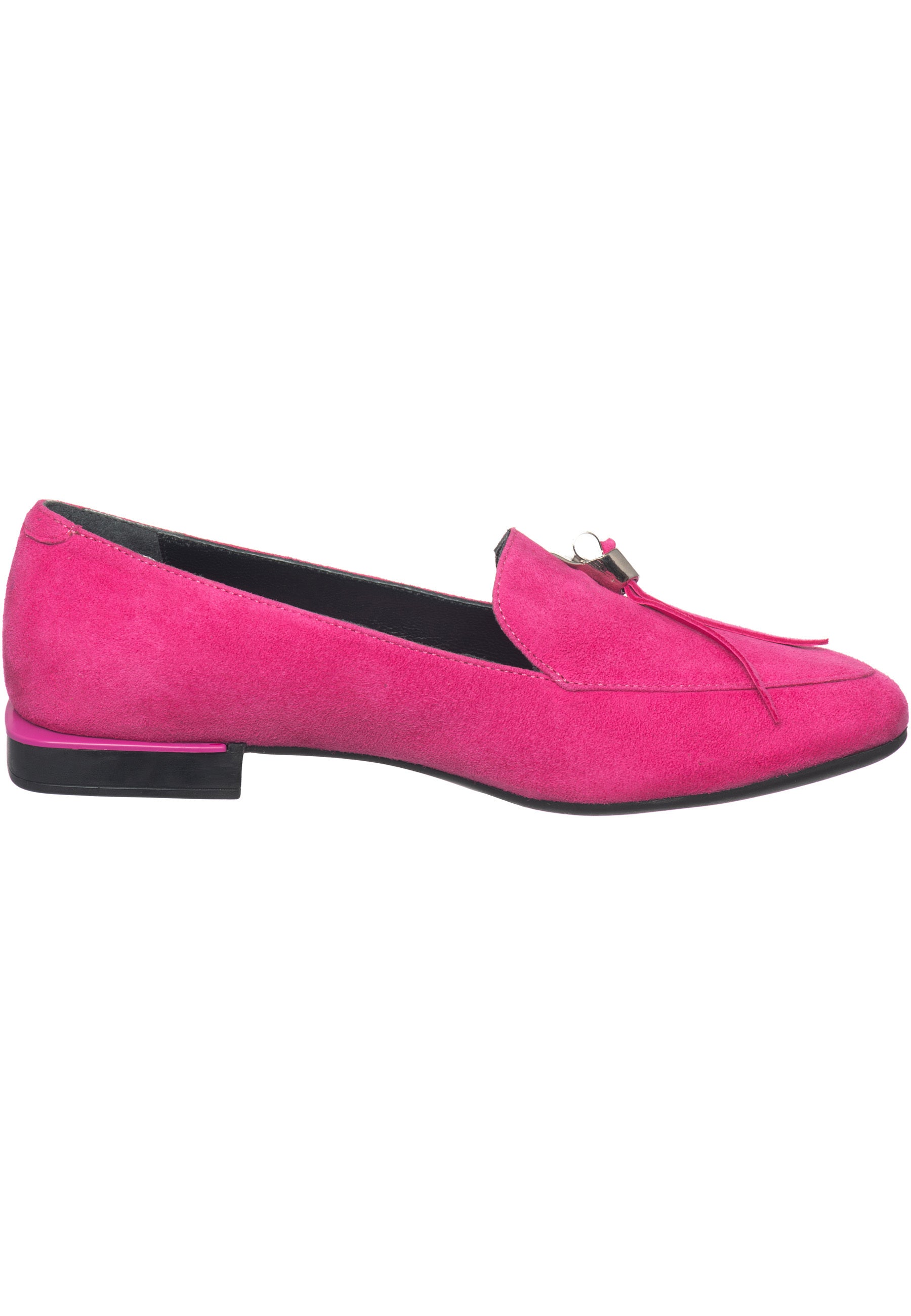 Metal Accent Loafers - Fuchsia