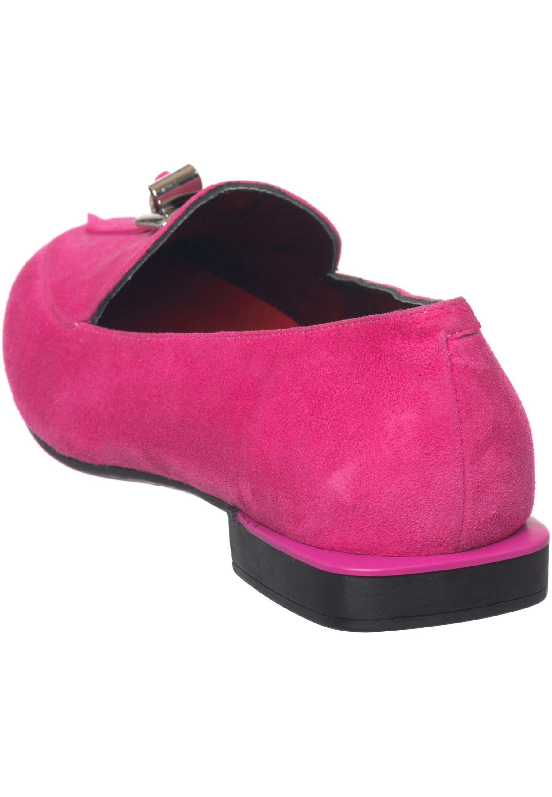 Metal Accent Loafers - Fuchsia