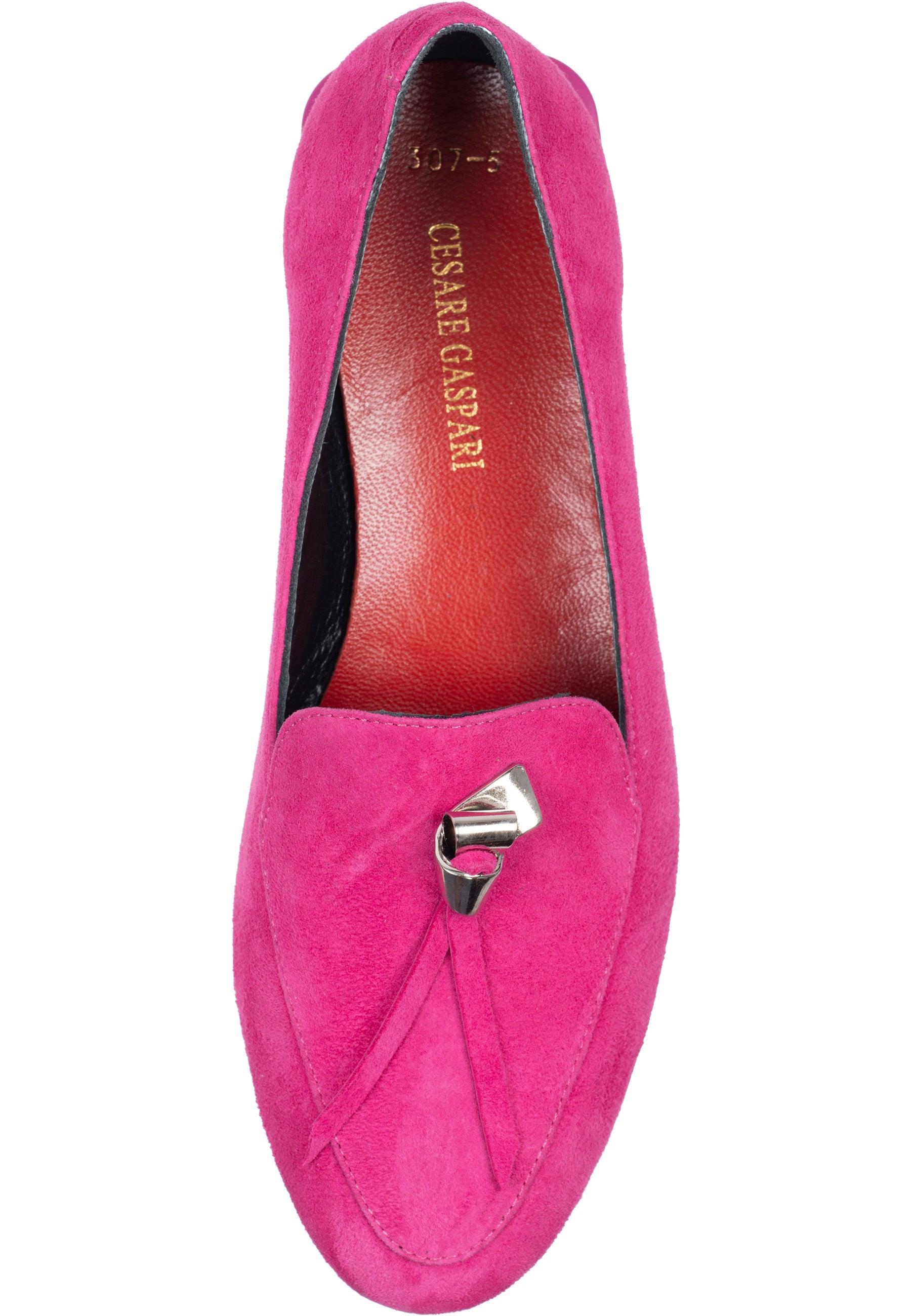 Metal Accent Loafers - Fuchsia