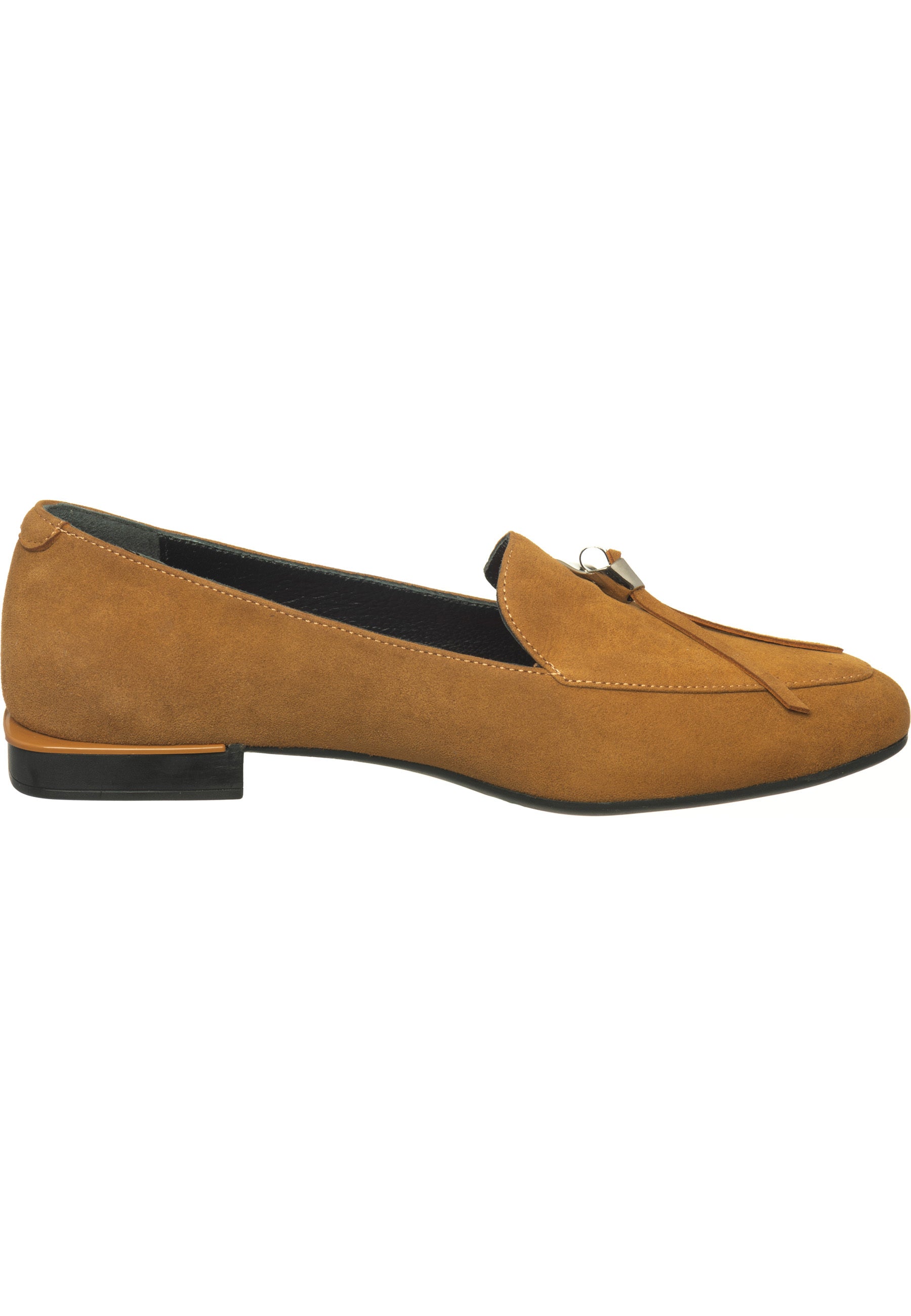 Metal Accent Loafers - Brown