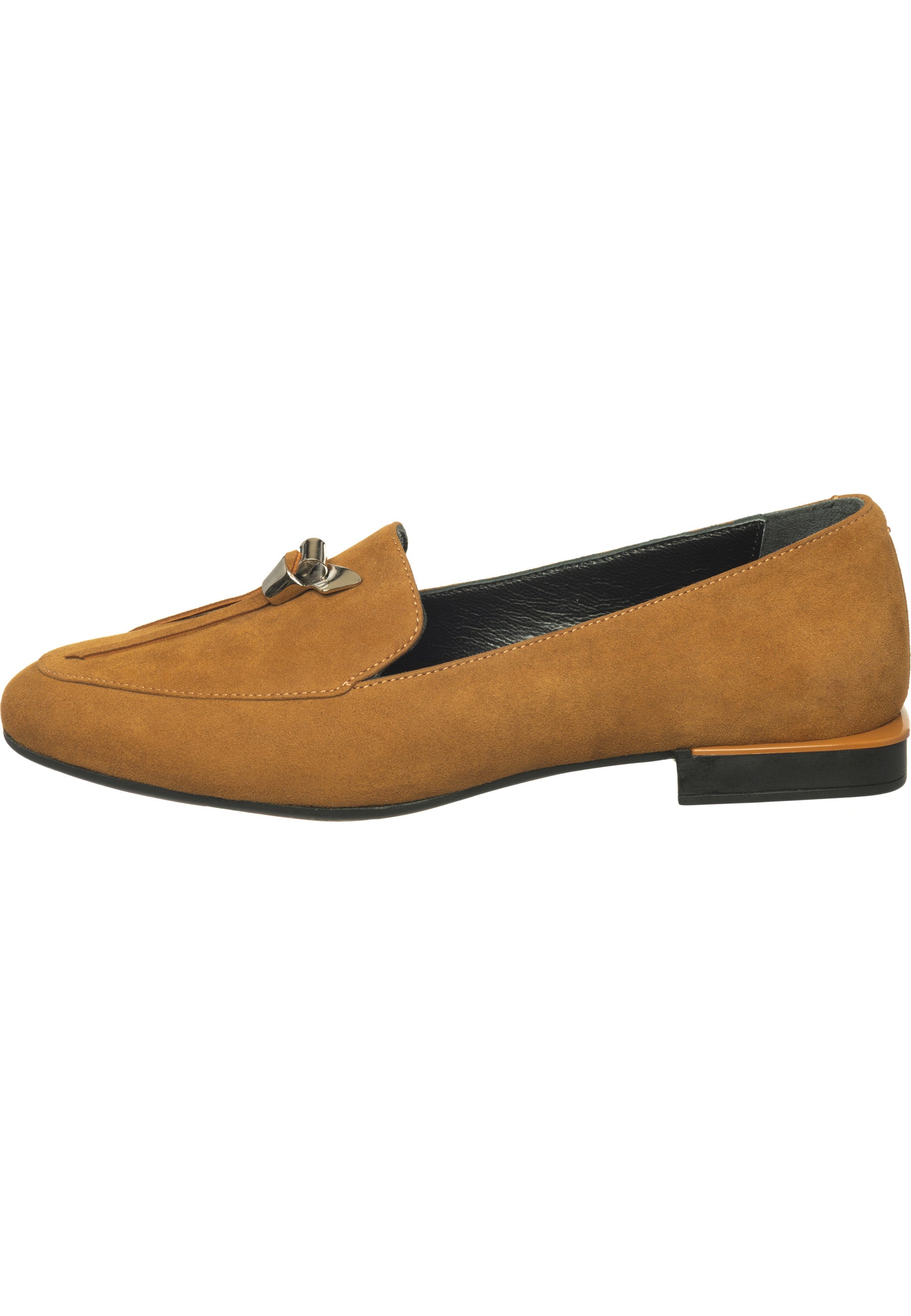 Metal Accent Loafers - Brown