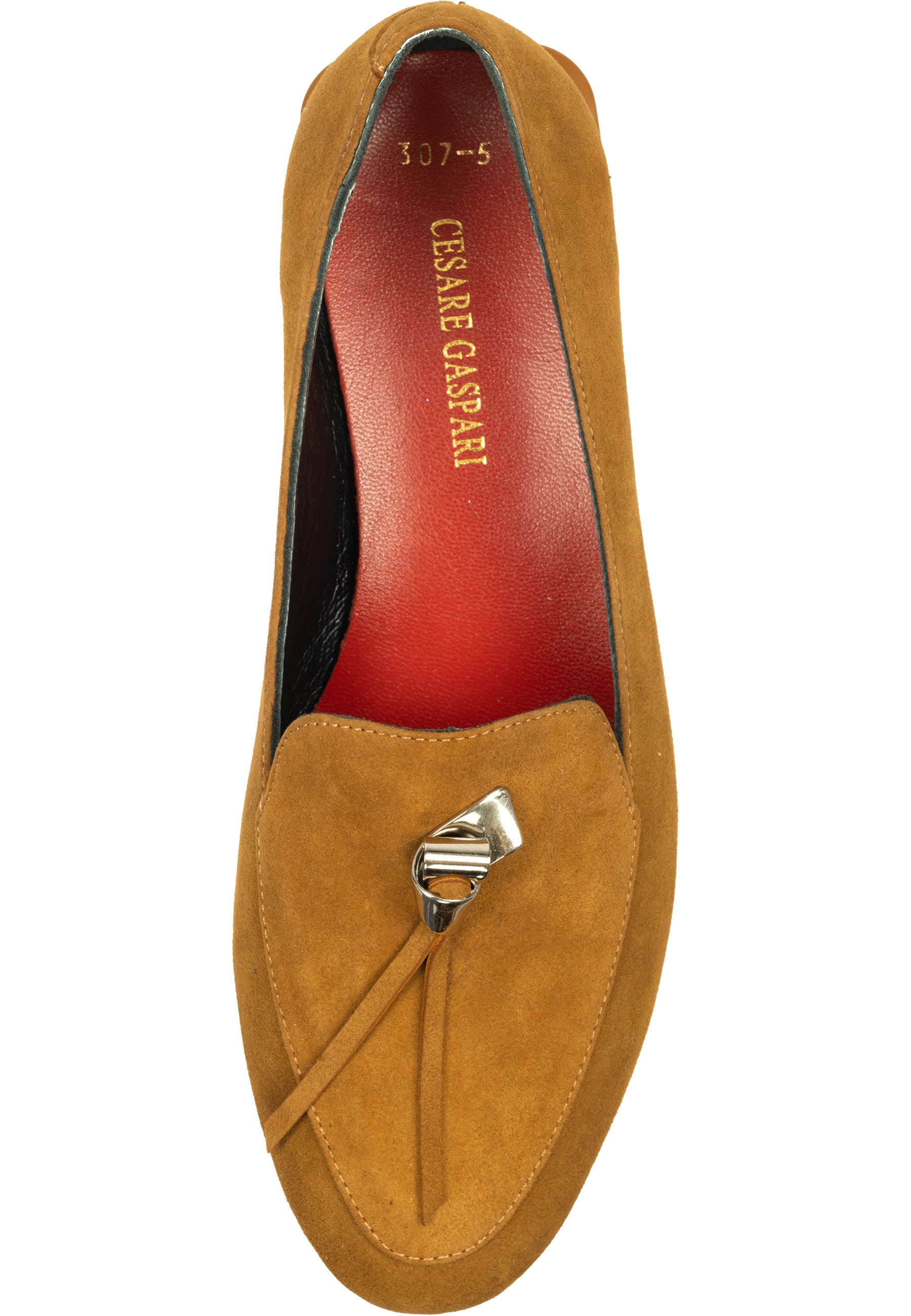 Metal Accent Loafers - Brown