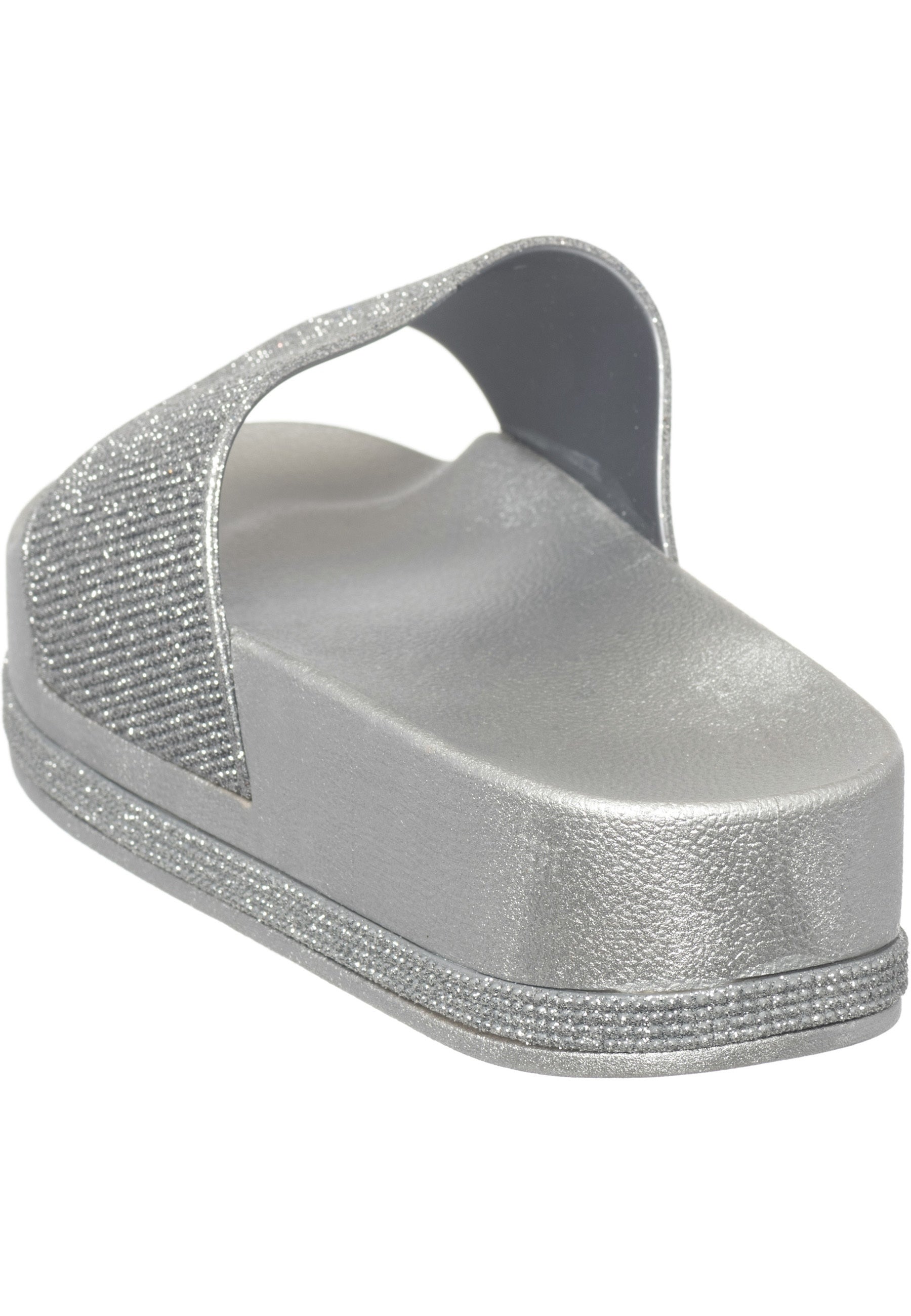 Platform Flip Flops - Silver