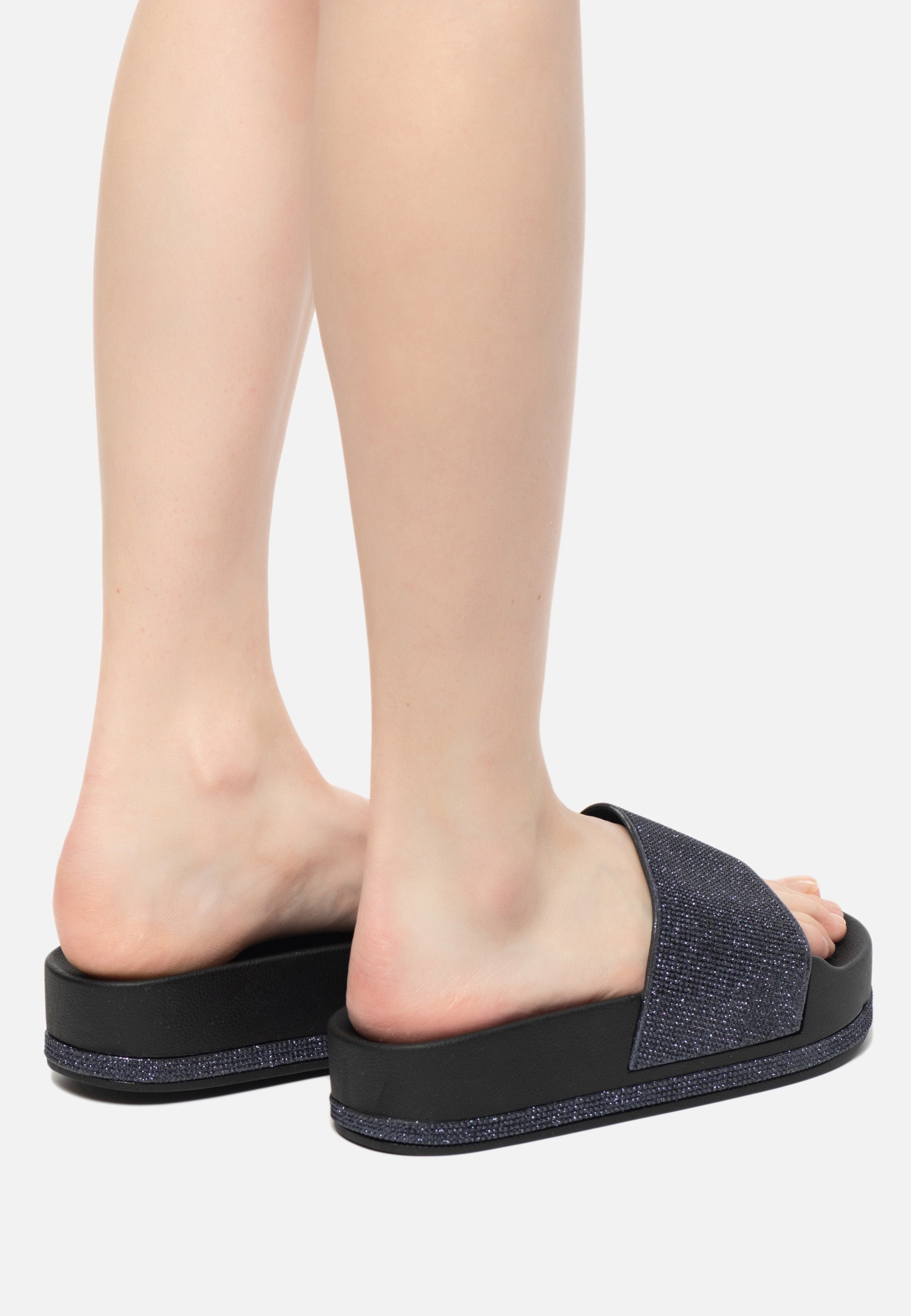 Platform Flip Flops -  Black