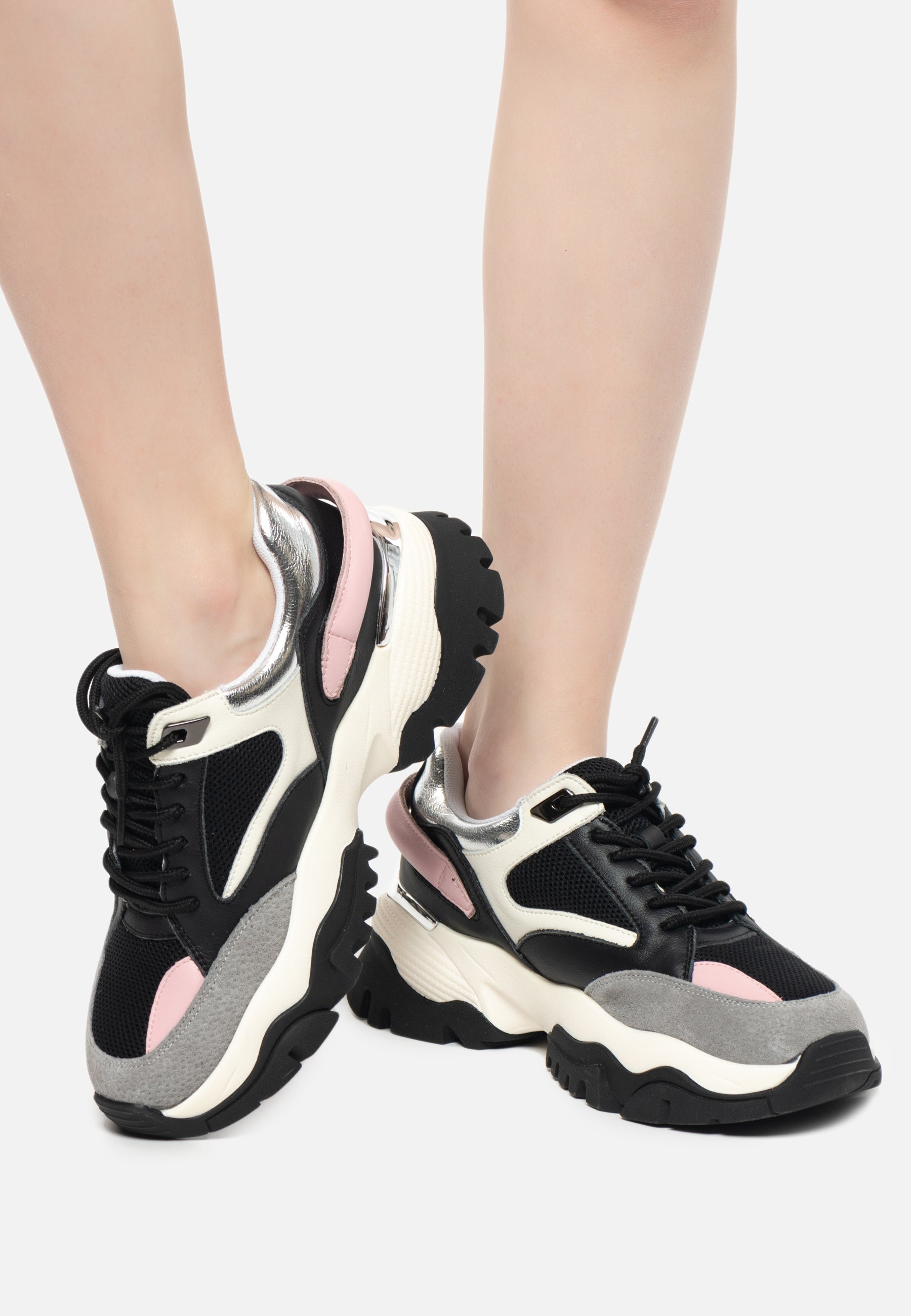 Multi-Panel Chunky Sneakers