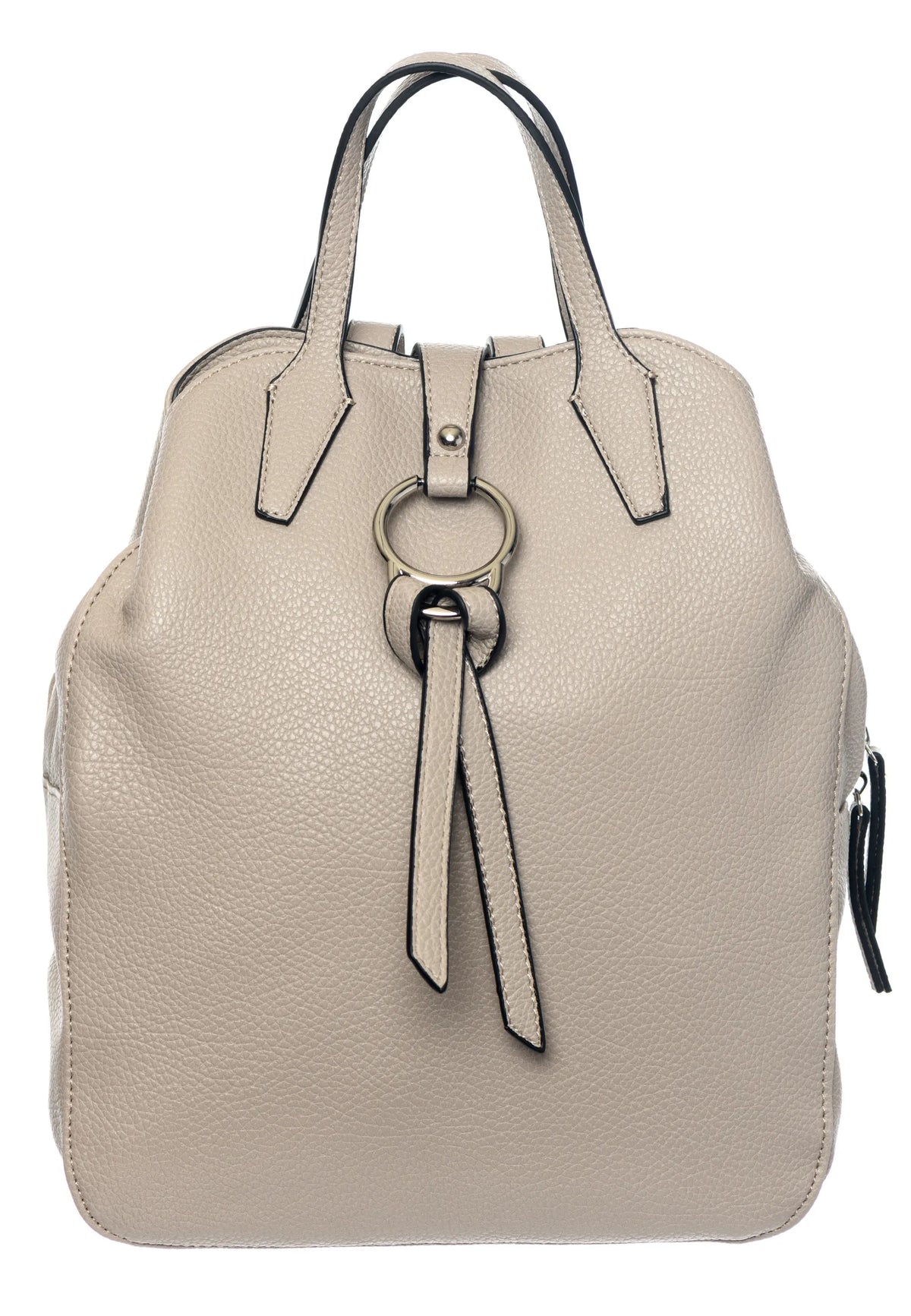 Ring Luxe Leather Backpack - Grey