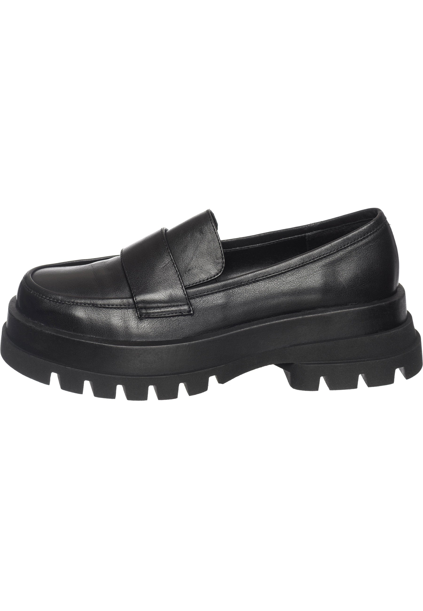 Classic Platform Penny Loafers – Black