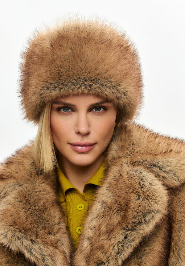 Faux Fur Hat – Brown