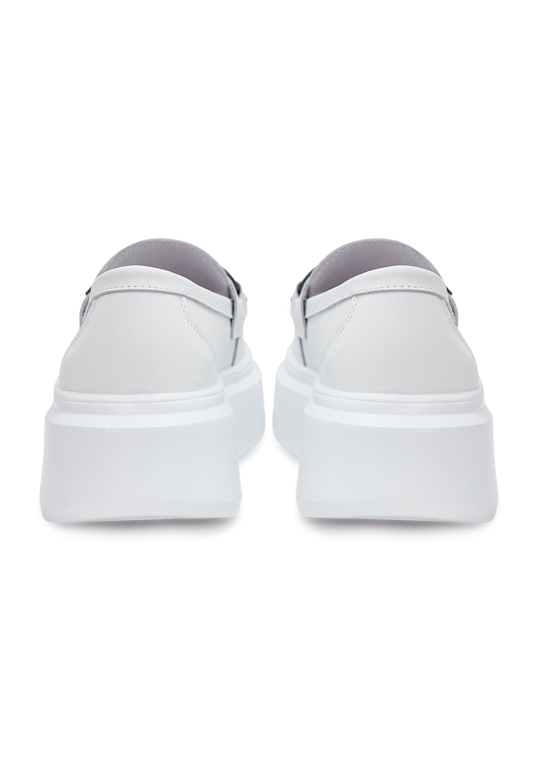 Platform Slip-On Loafers - White