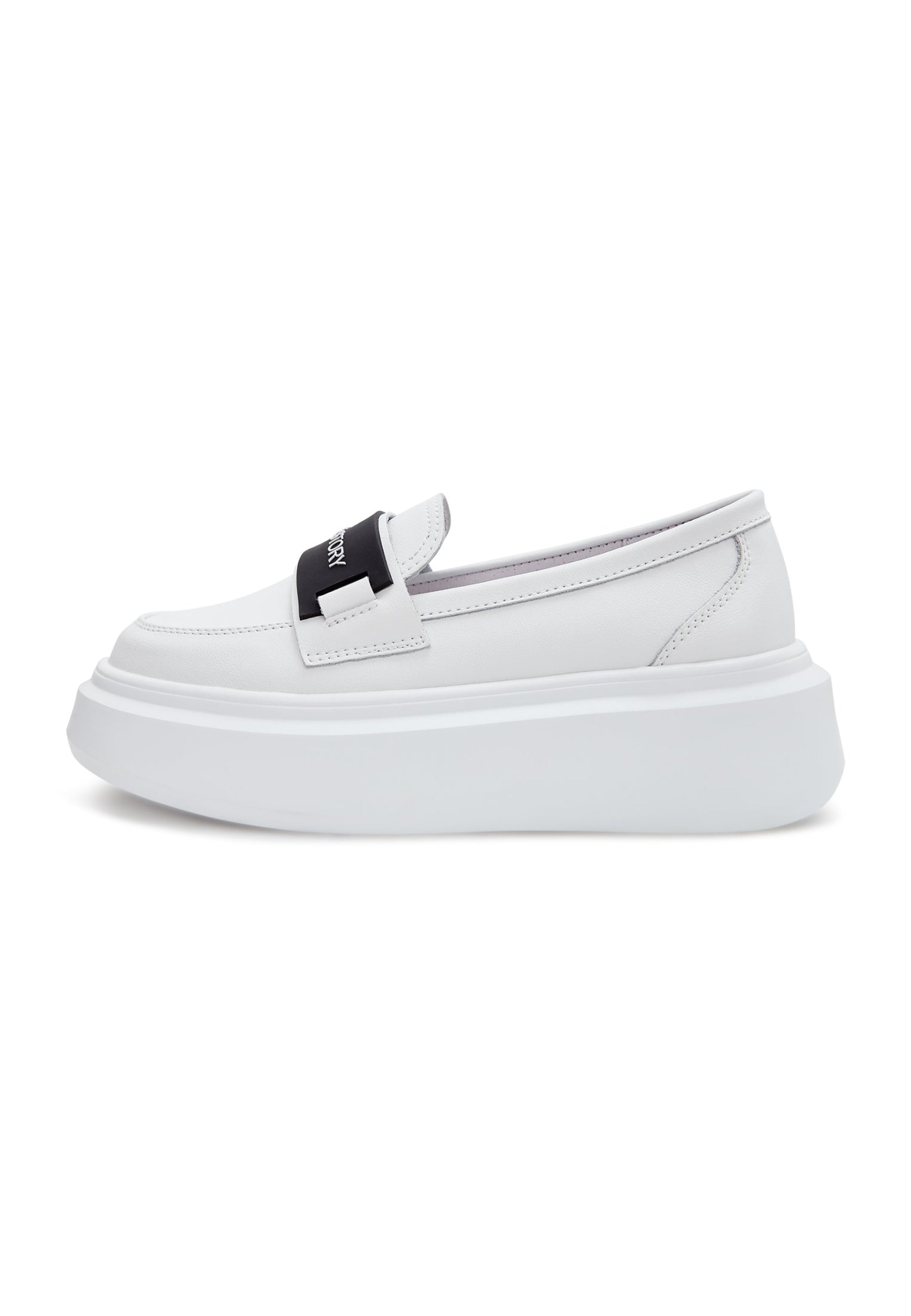 Platform Slip-On Loafers - White