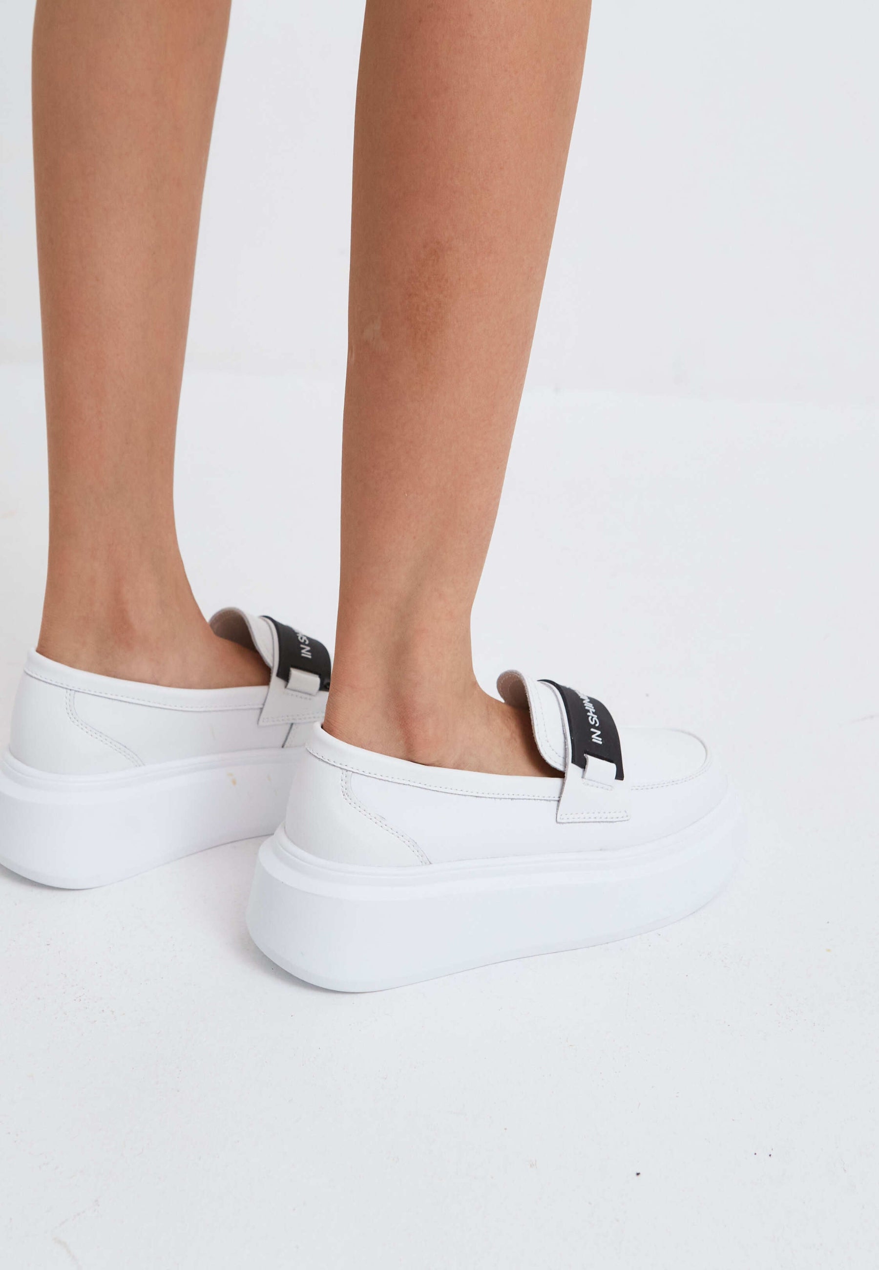 Platform Slip-On Loafers - White