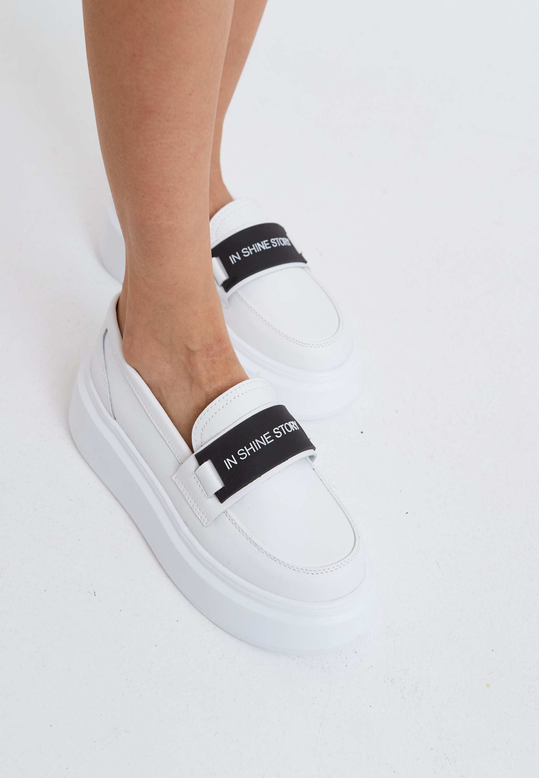 Platform Slip-On Loafers - White