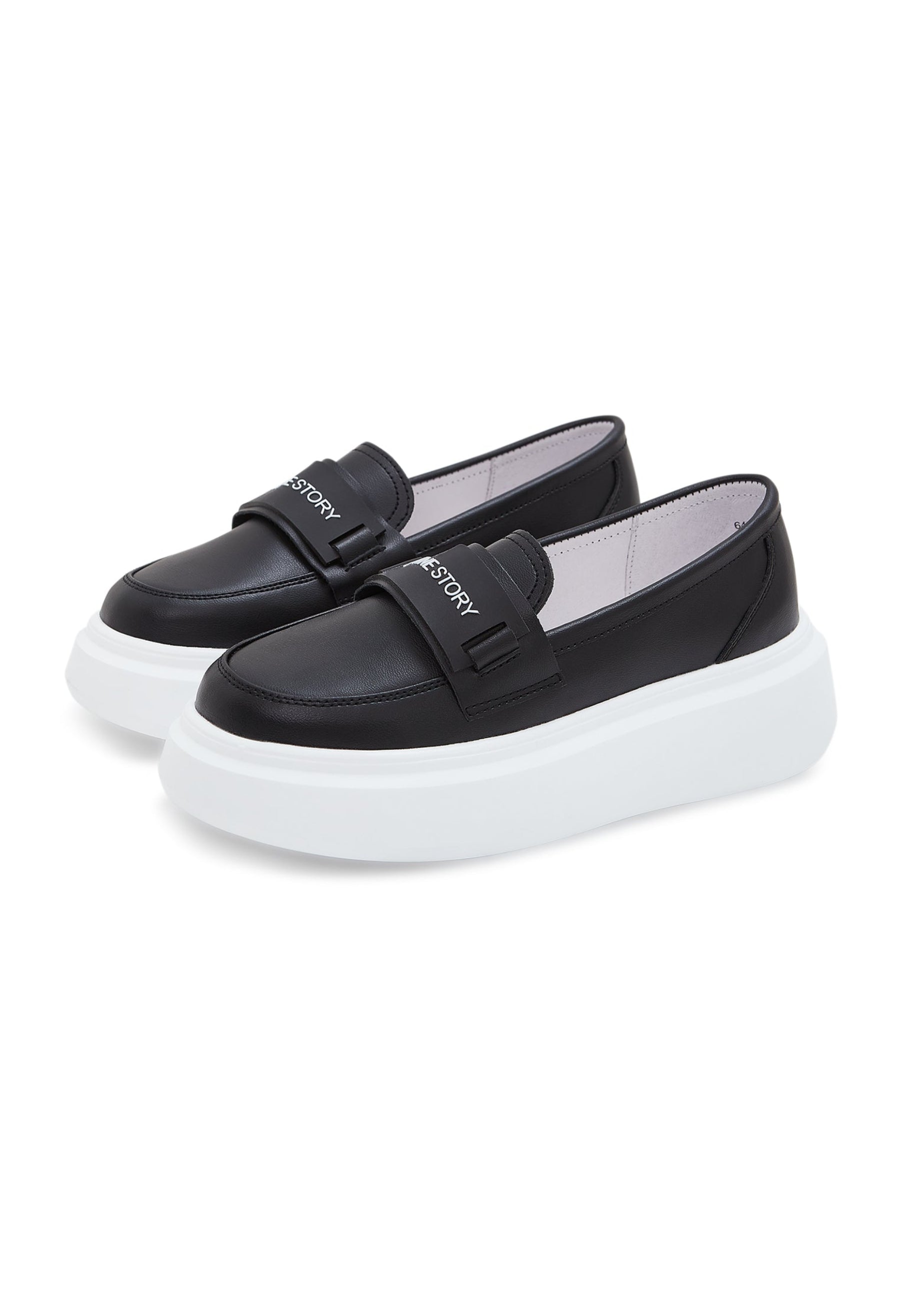 Platform Slip-On Loafers - Black