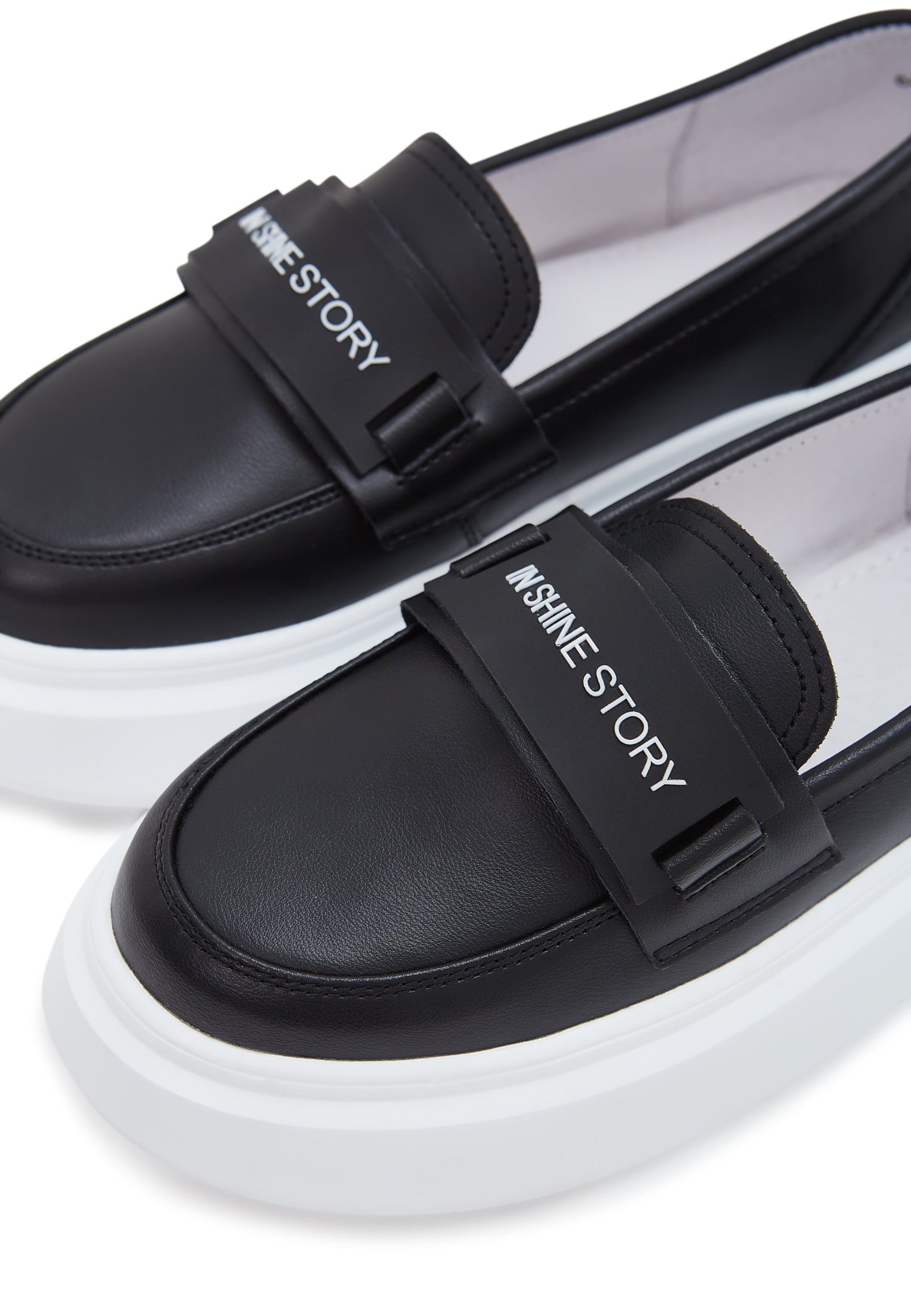 Platform Slip-On Loafers - Black