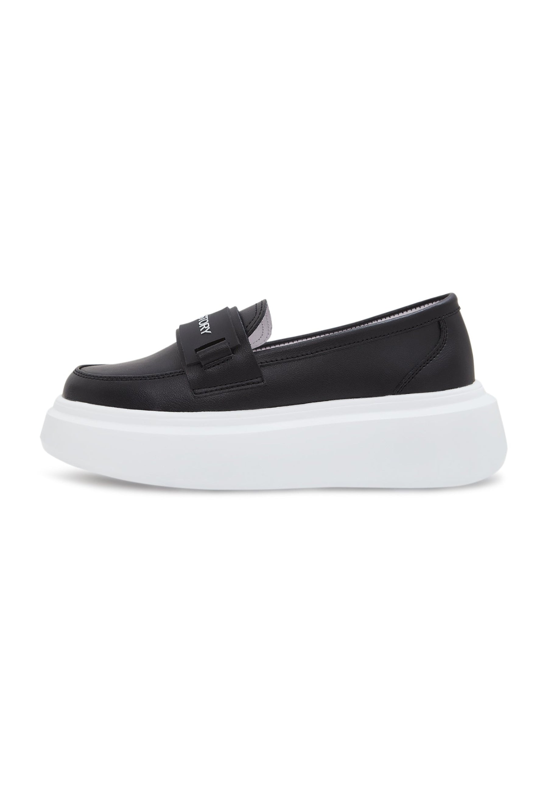 Platform Slip-On Loafers - Black