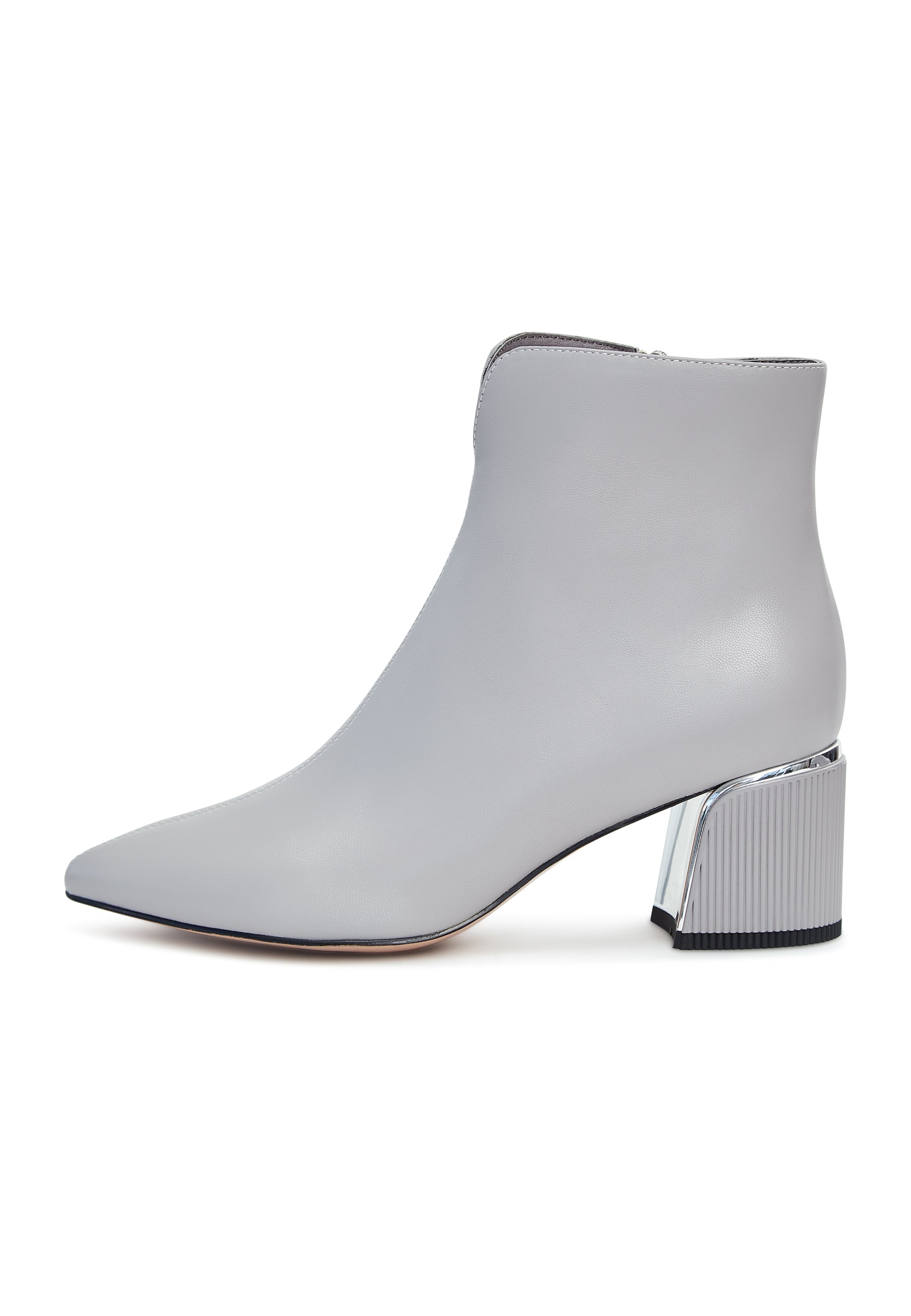 Leather Ankle Boots - Grey