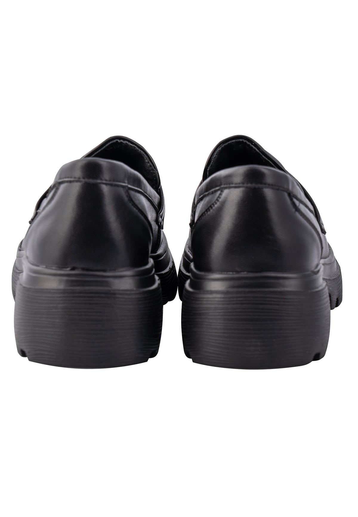 Quilted Grip Platform Loafers – Black