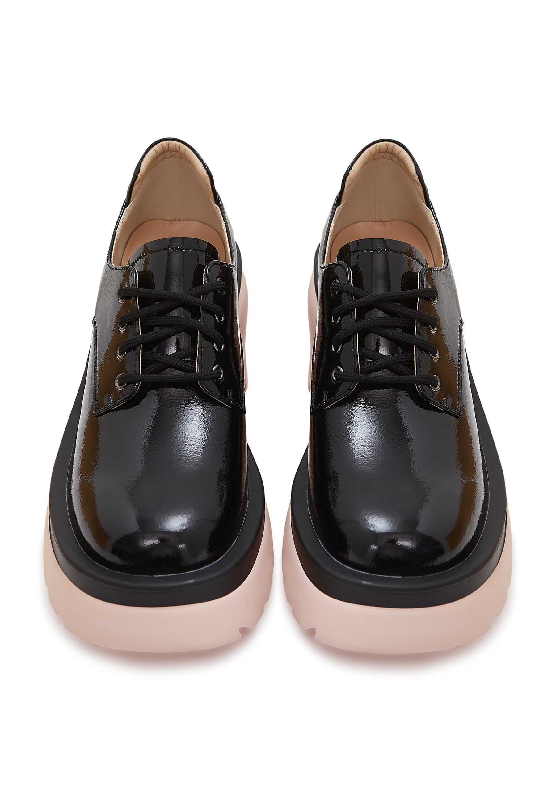 Bold Block Heel Oxfords - Black