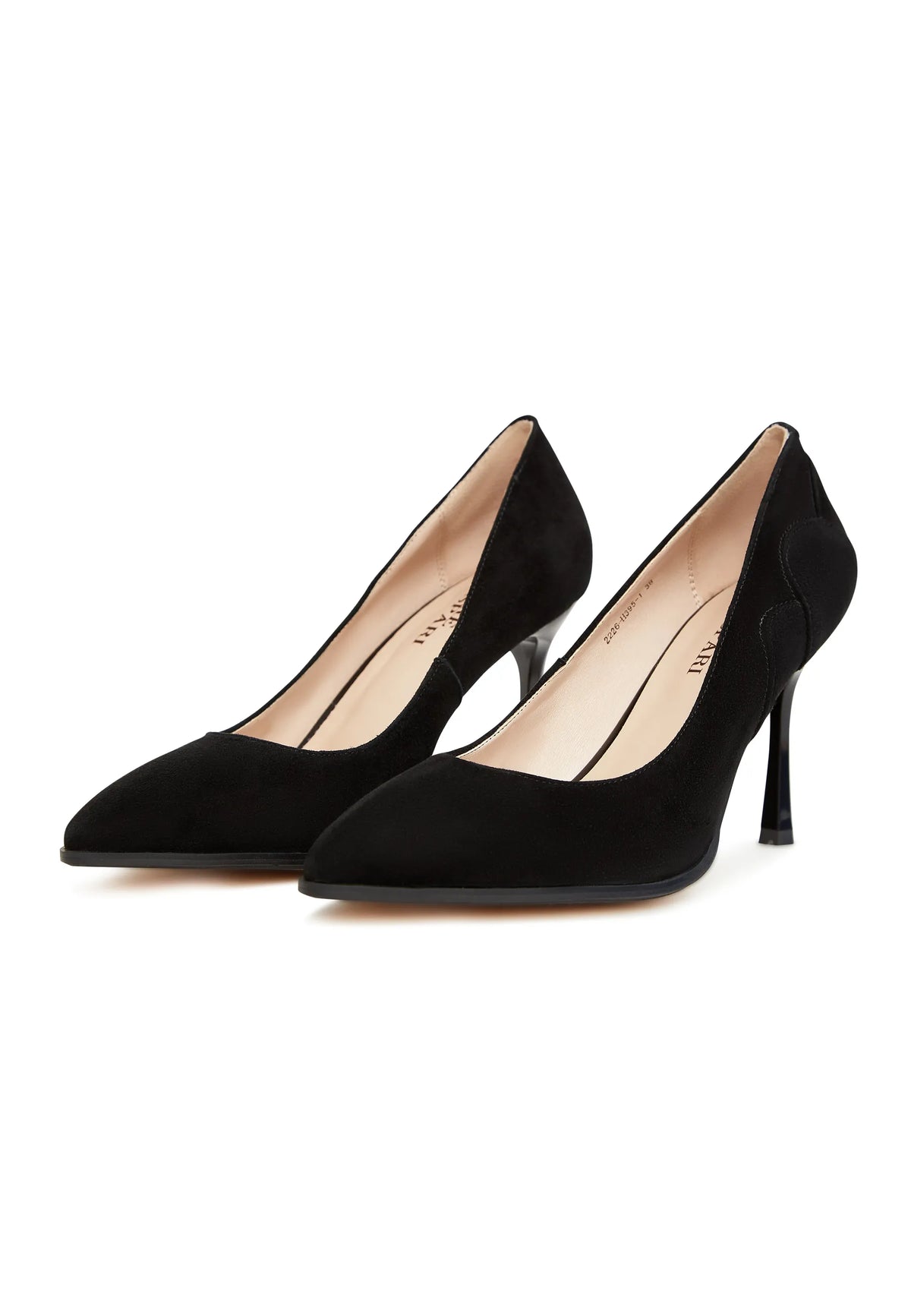 Suede Line Stiletto Pumps – Black