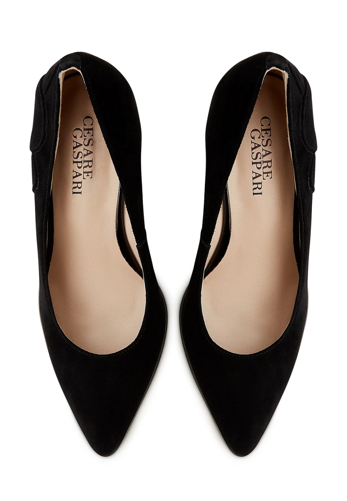 Suede Line Stiletto Pumps – Black
